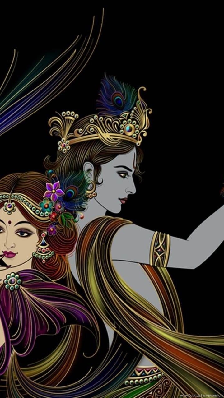 Radhakrishna black background