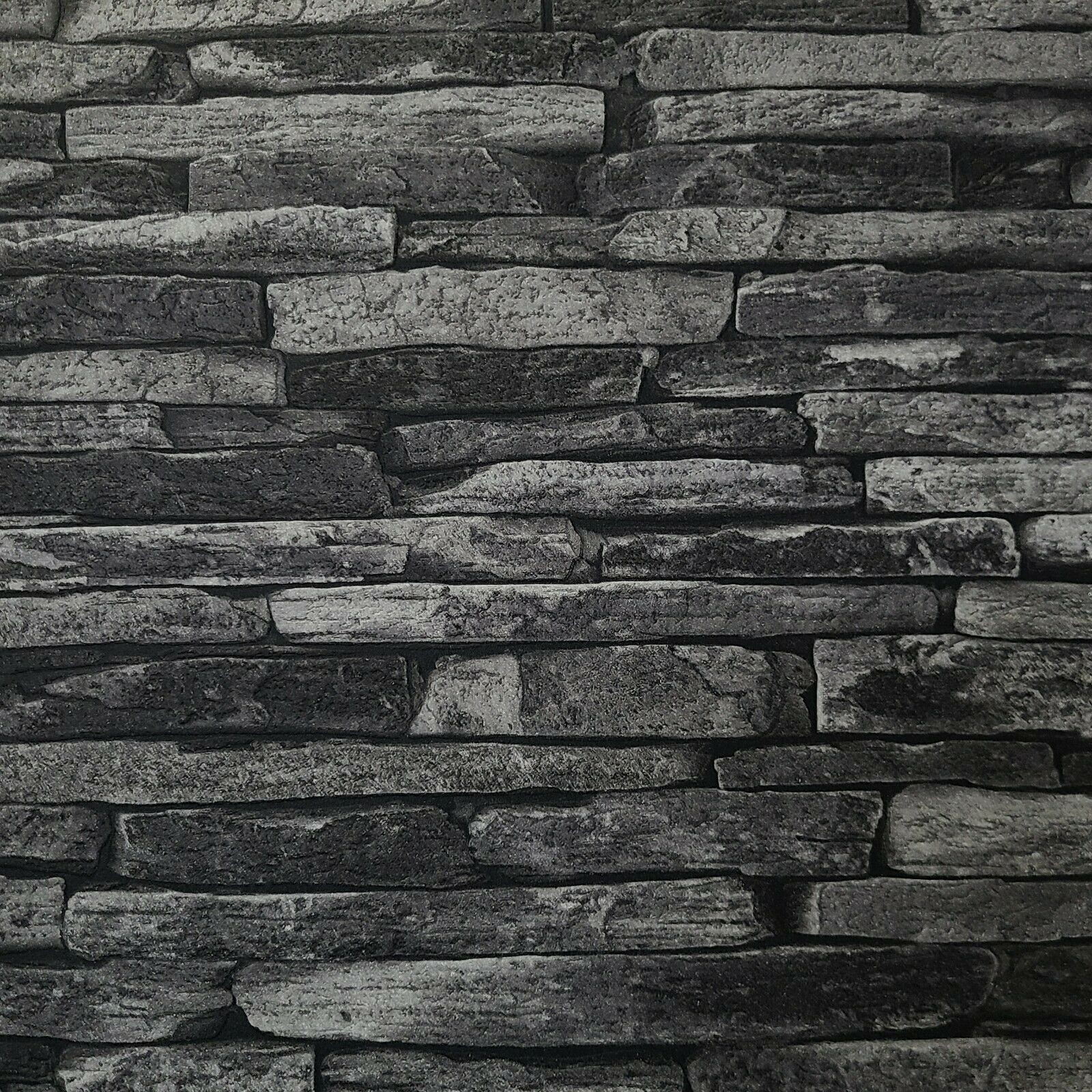 black faux stone 3D Wallpaper