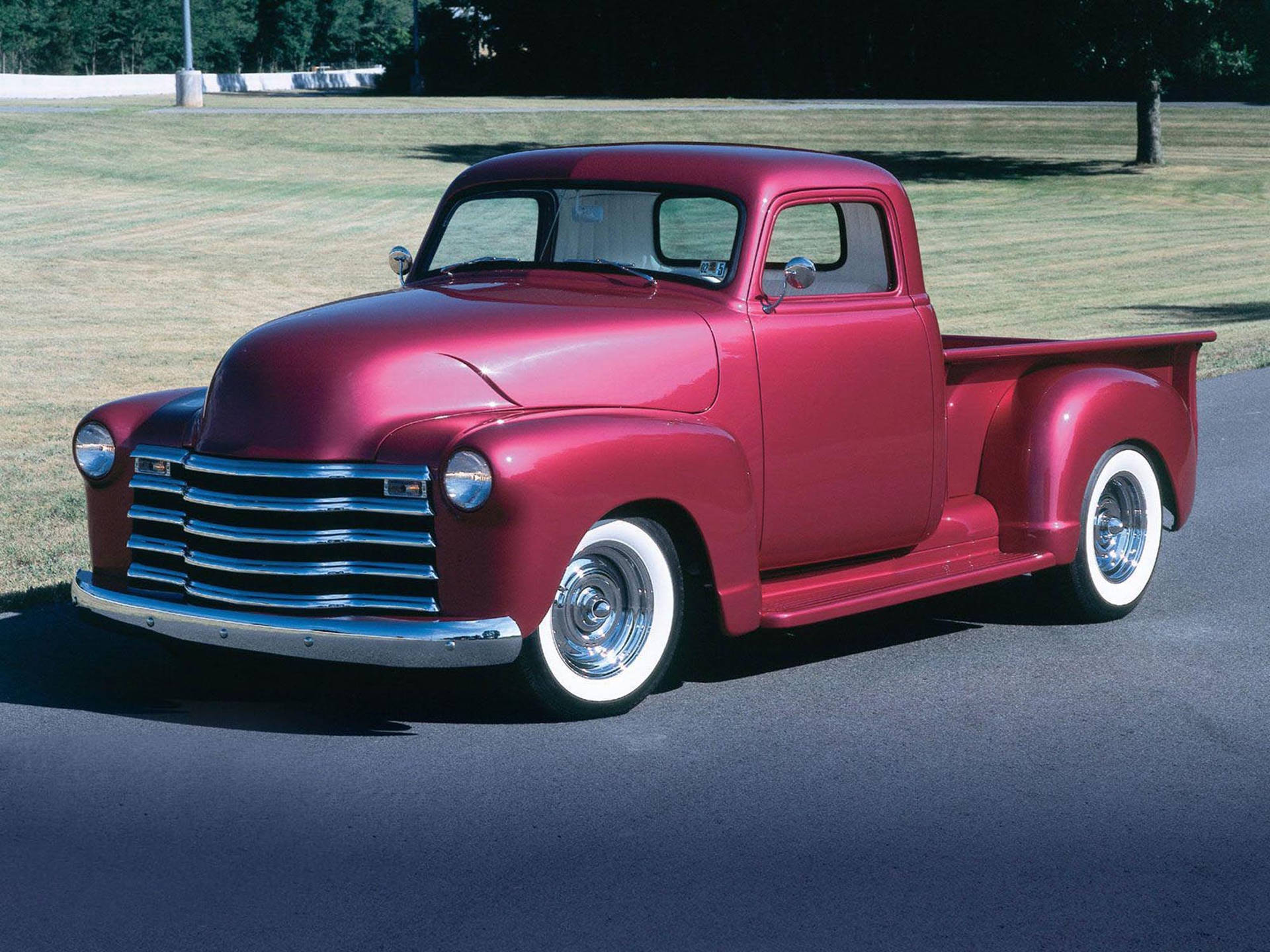 Metallic Pink Old Ford Truck Wallpaper