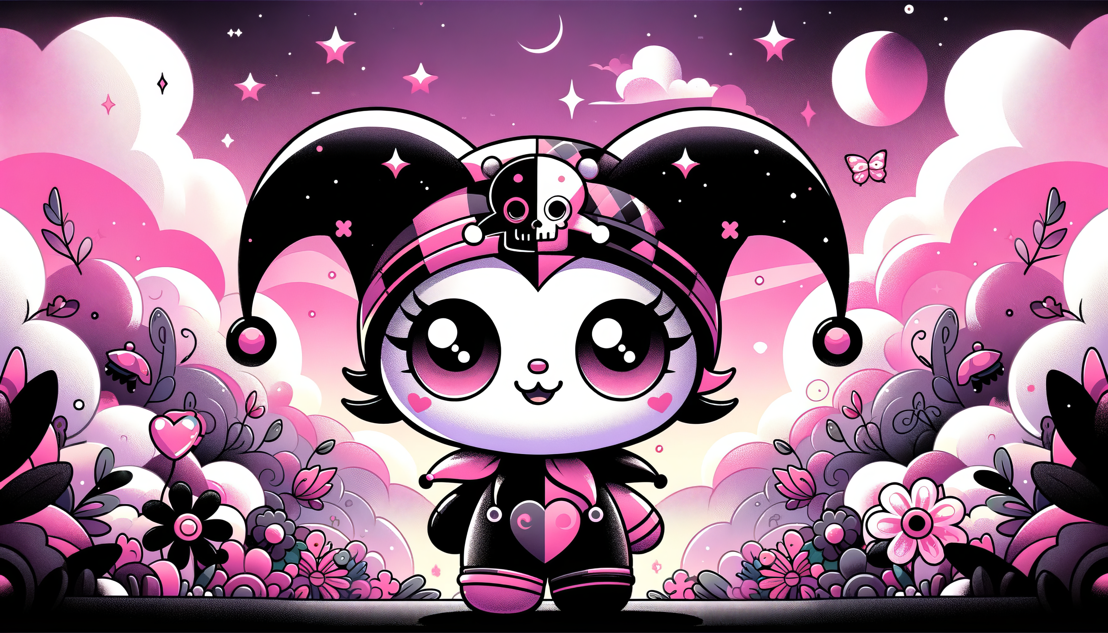 Kuromi Hello Kitty HD Wallpaper