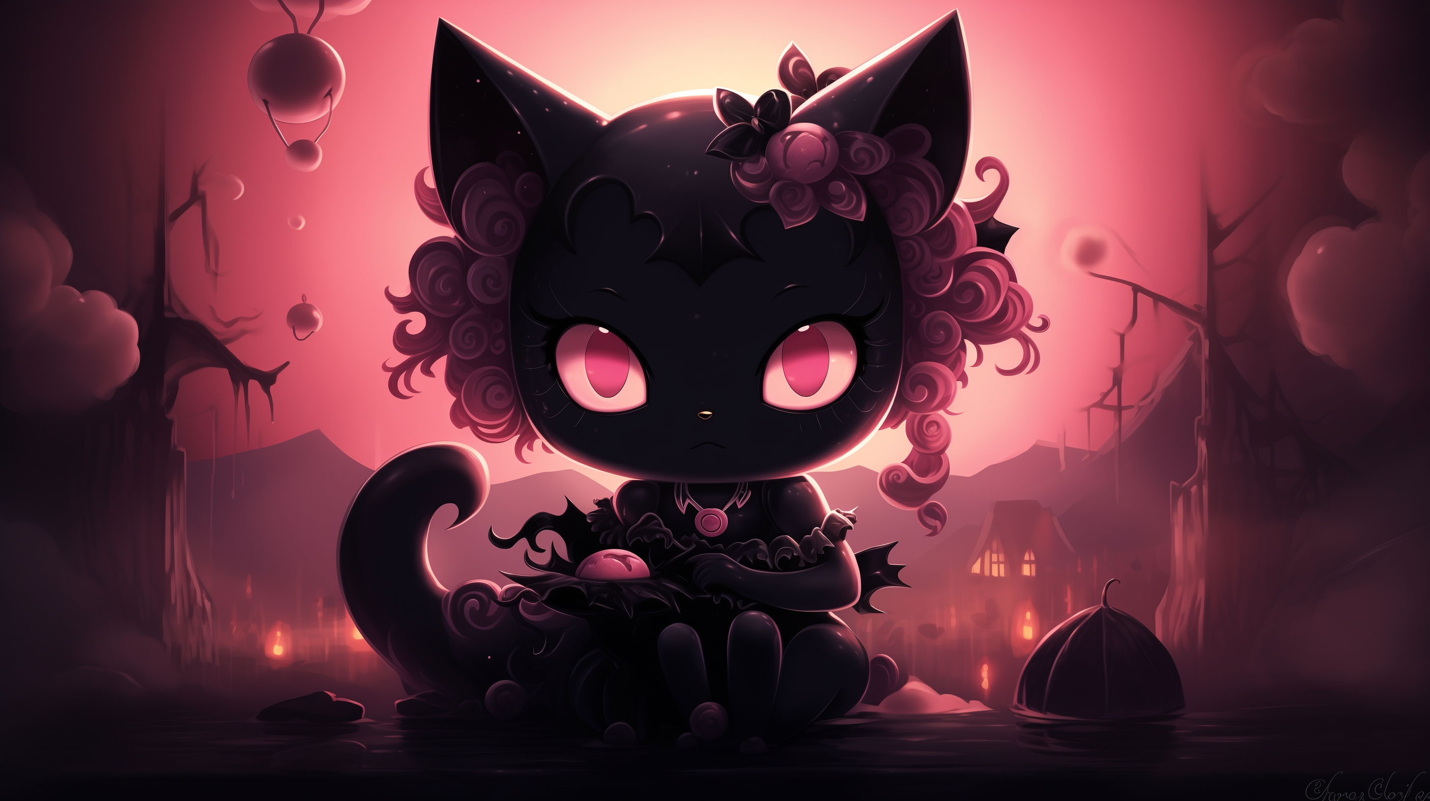 Kuromi Themed HD Desktop Wallpaper