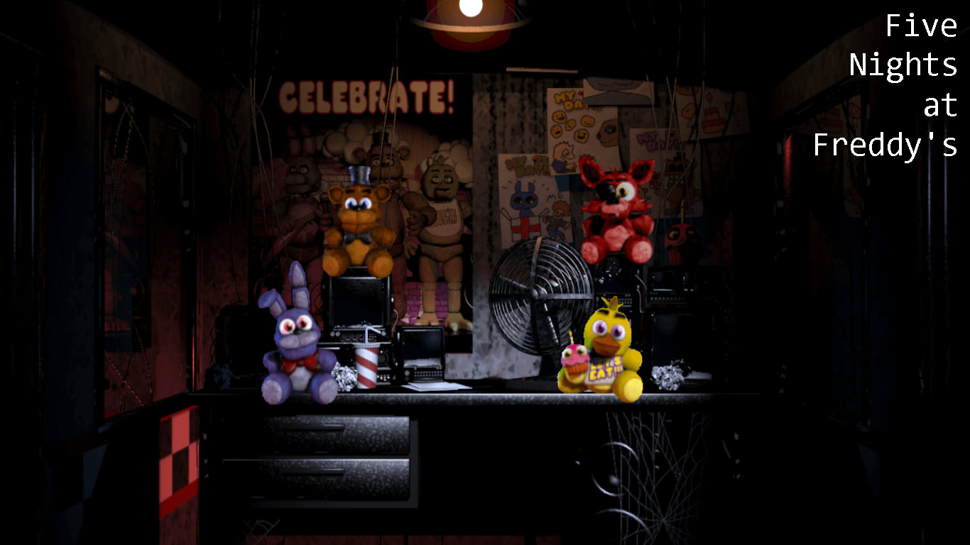 Made a FNaF 1 plushies wallpaper., r