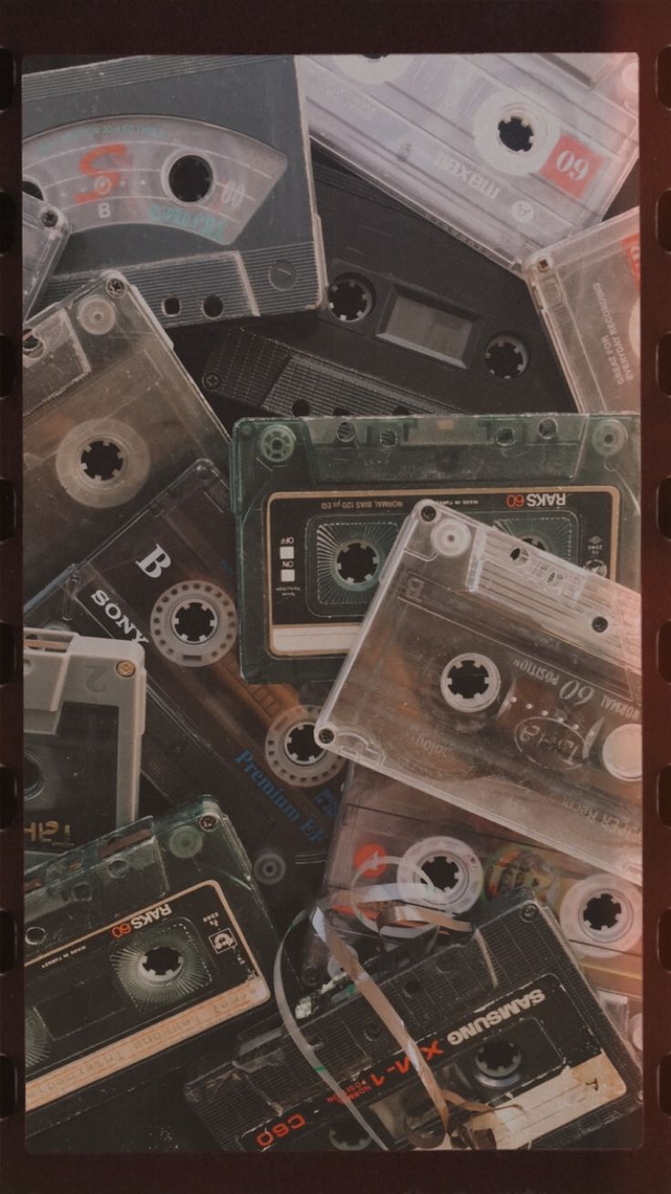Cassette tape. Picture collage wall