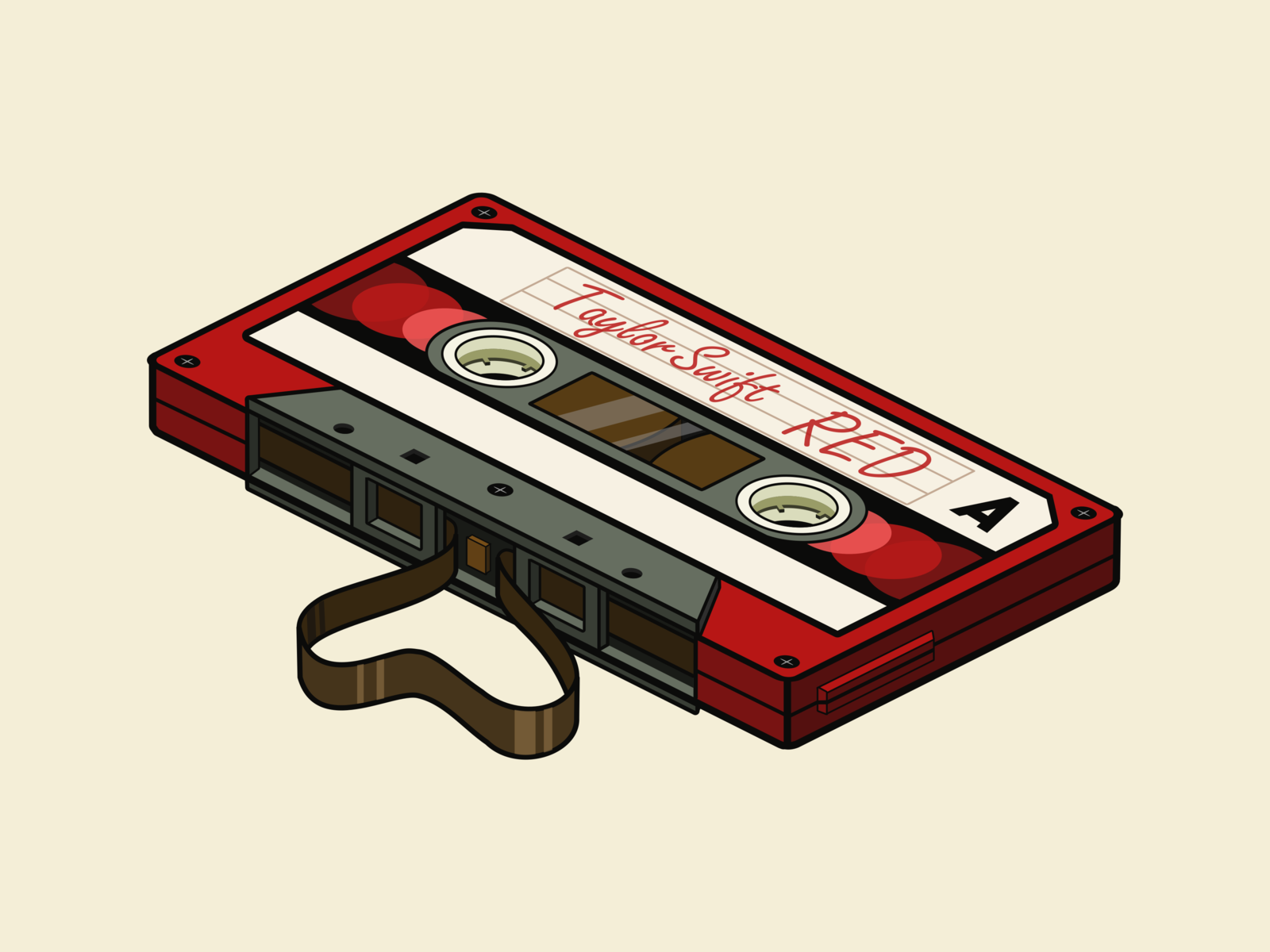 Cassette Tape Red. Cassette tapes