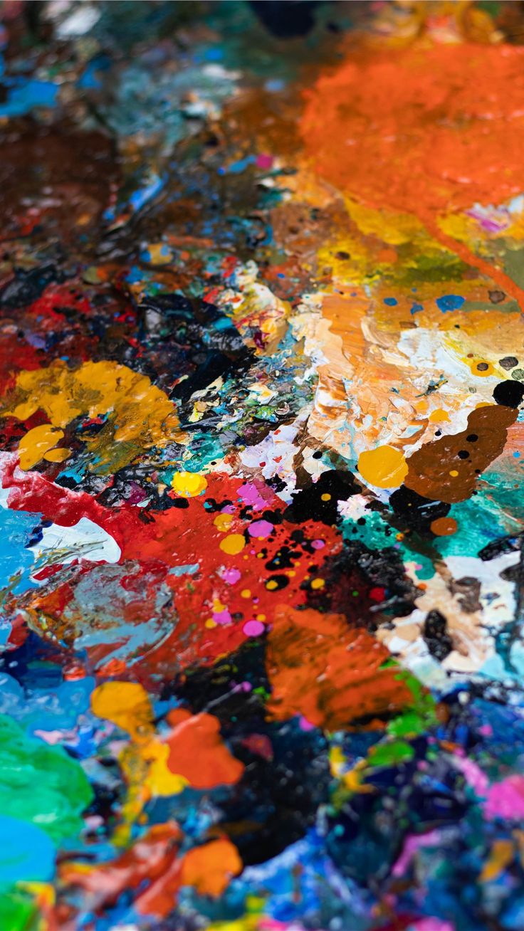 red abstract painting Wallpaper