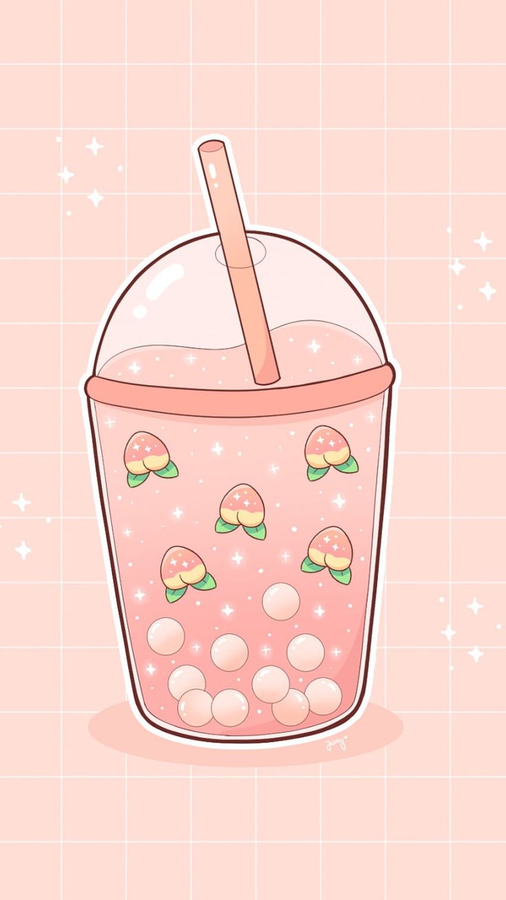 Peach Boba. Tea wallpaper, Peach