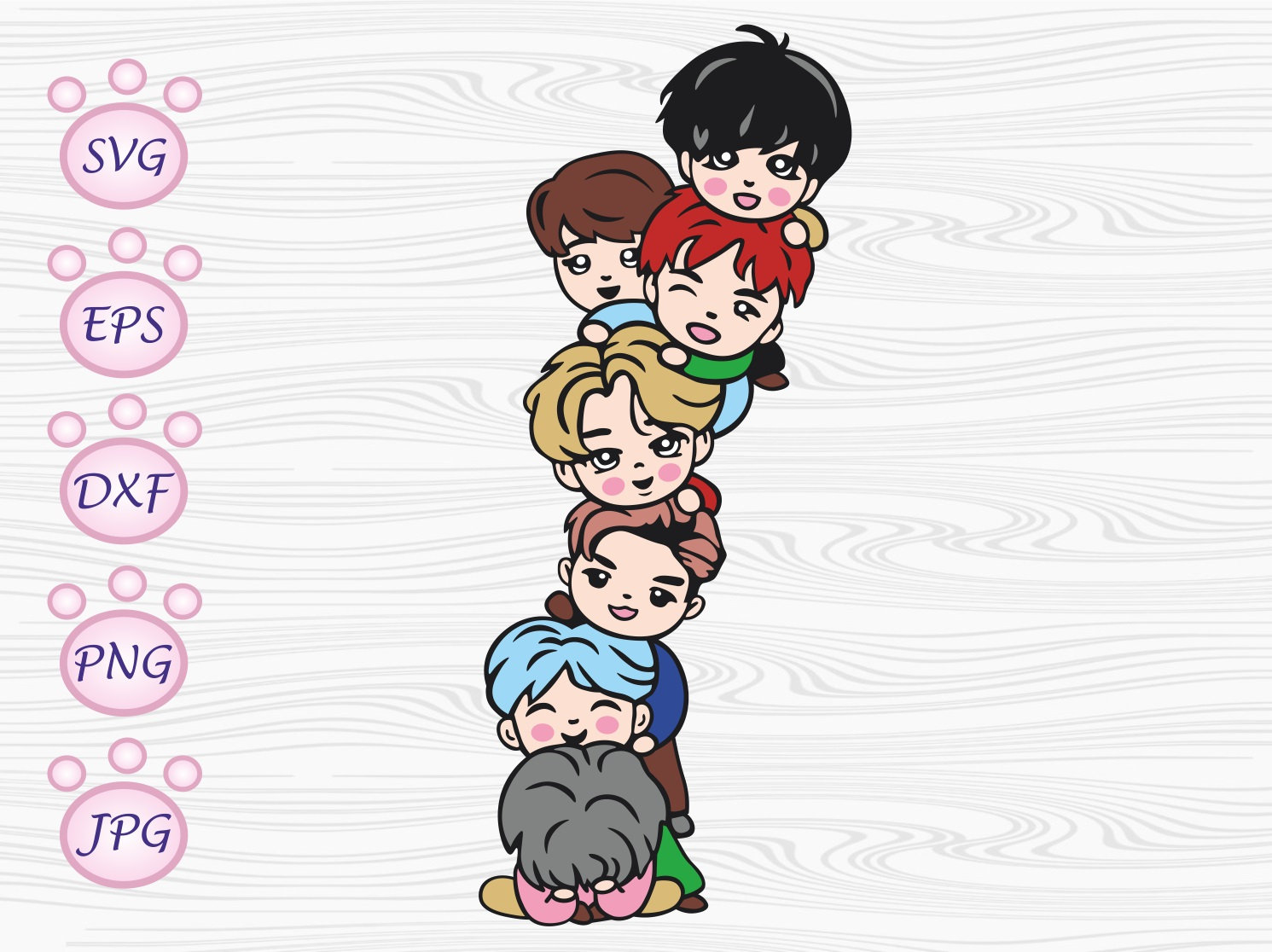 Bts Chibi Vector SVG