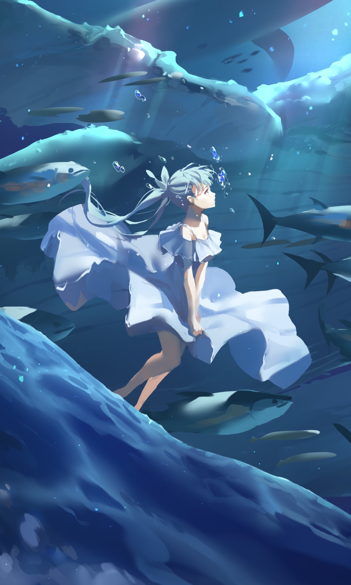 Anime Girl In Ocean Wallpapers - Wallpaper Cave