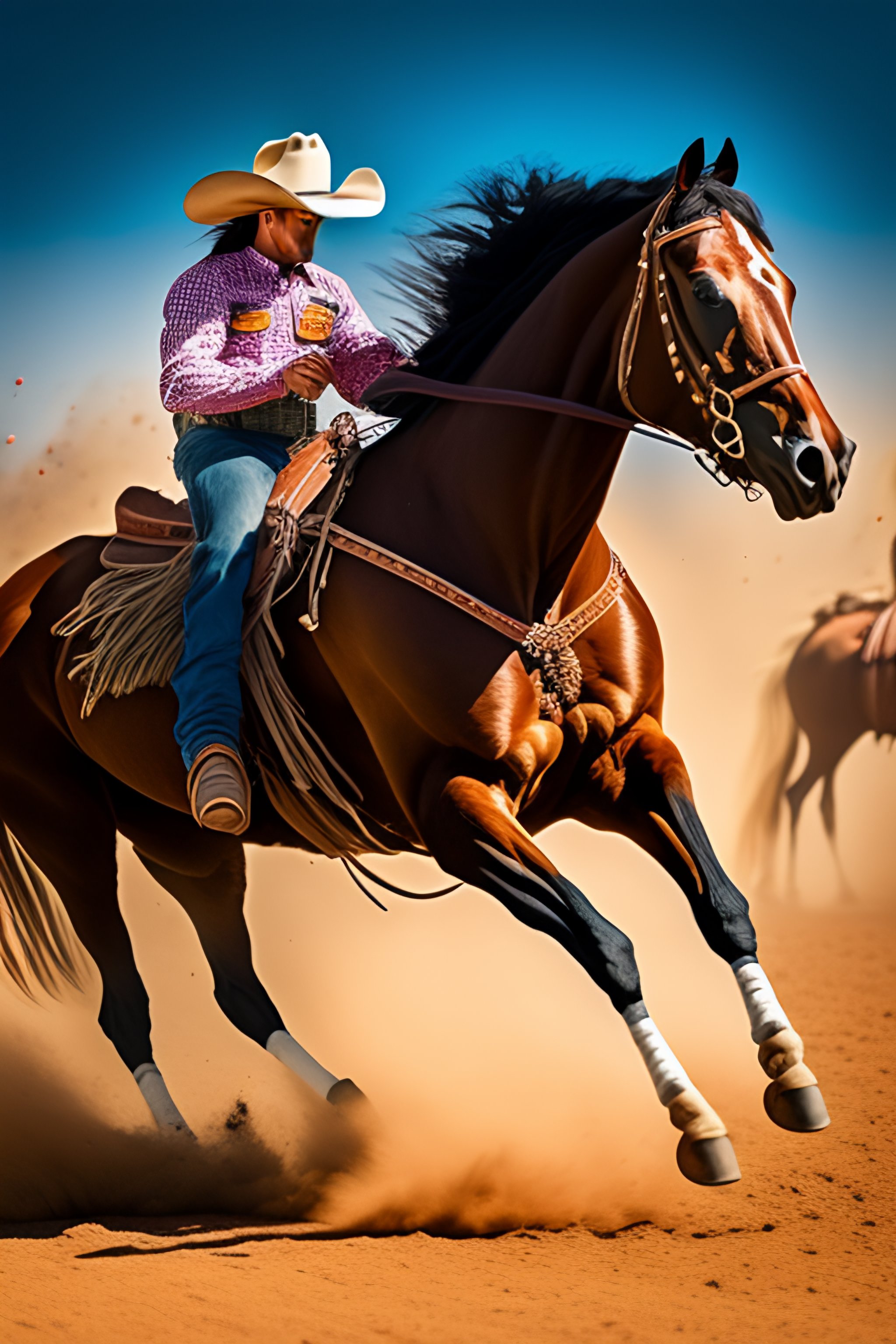 Western rodeo, wild horse