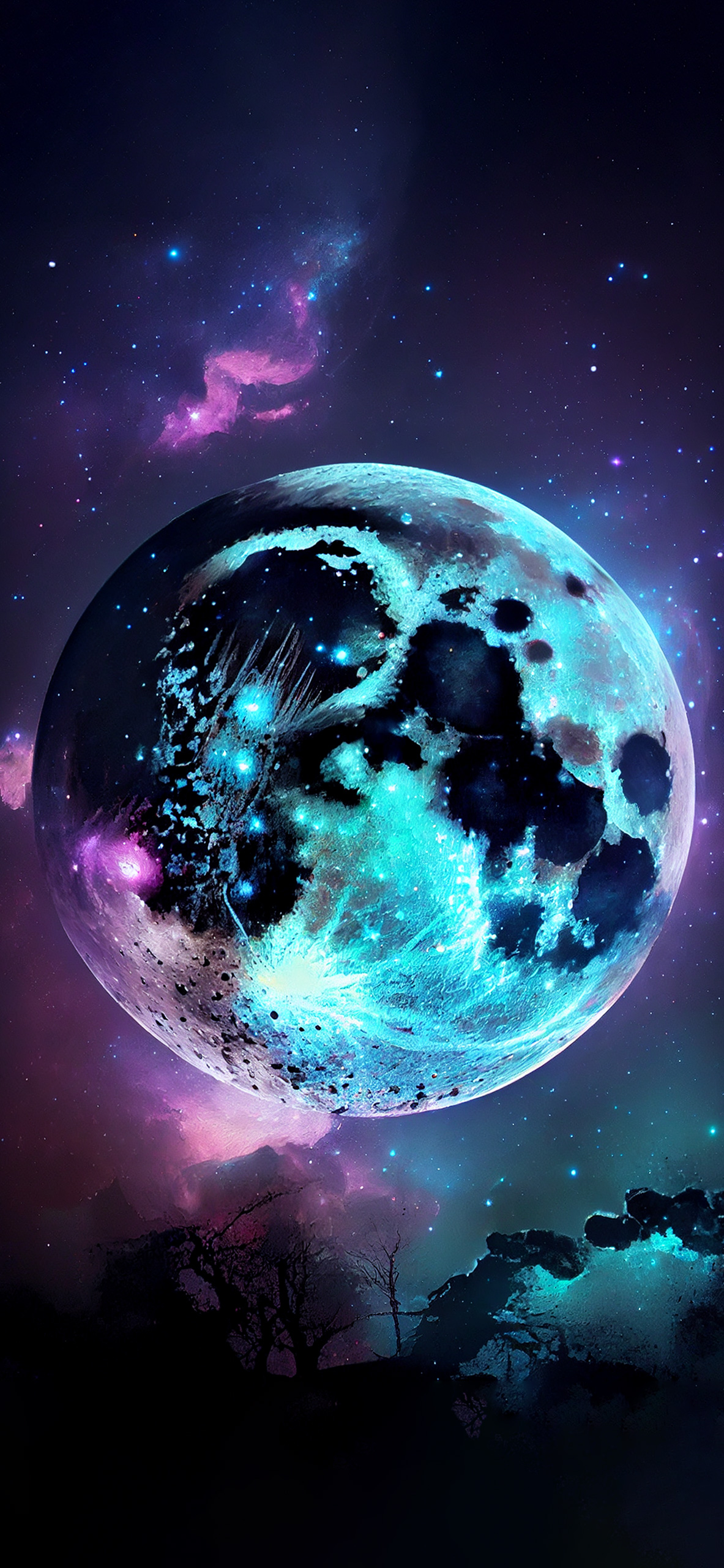 Galaxy Moon Wallpaper