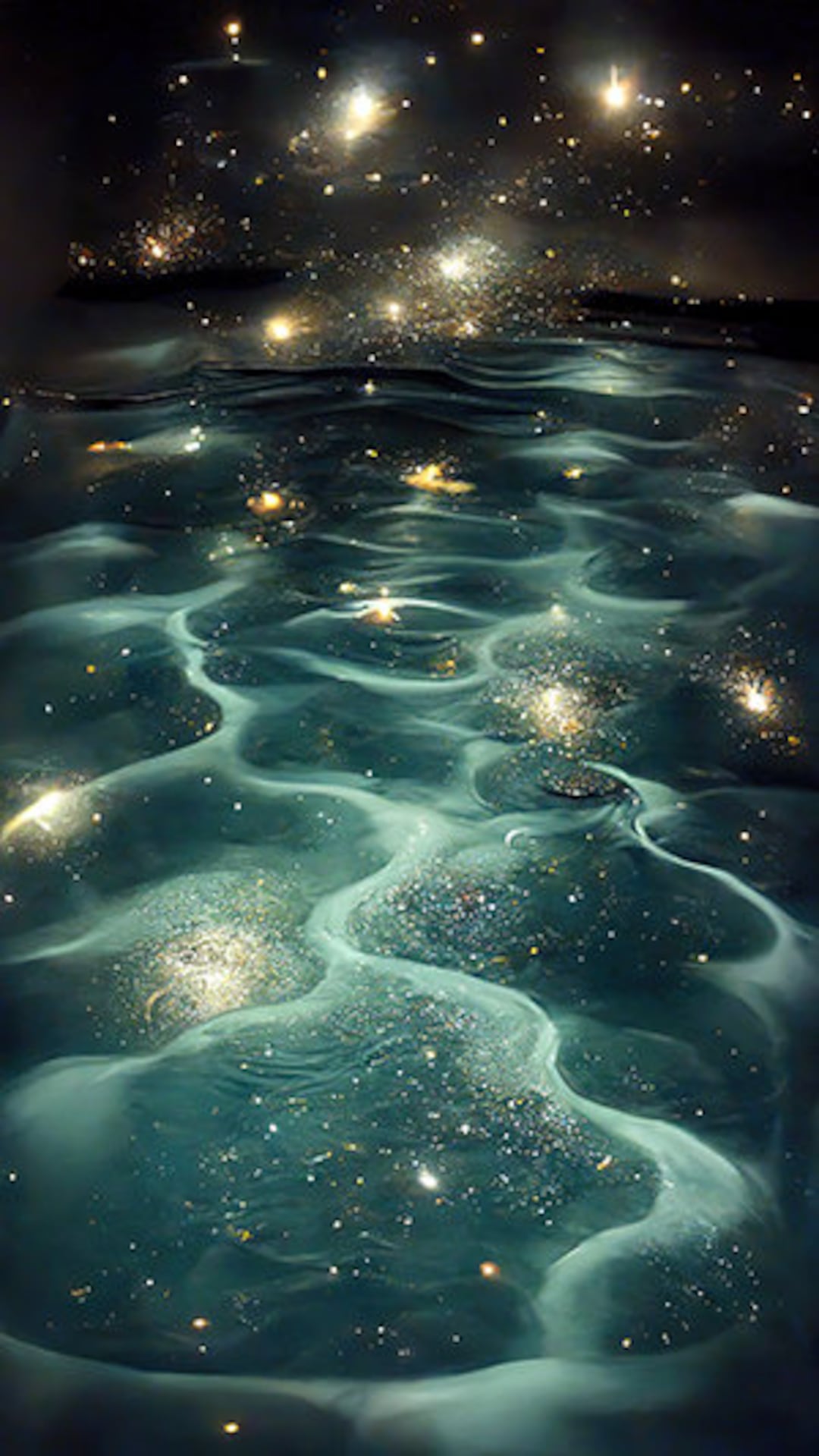 Galaxy in Water Phone Wallpaper I Galaxy Wallpaper. Digital Download. iPhone Wallpaper Digital Phone Wallpaper