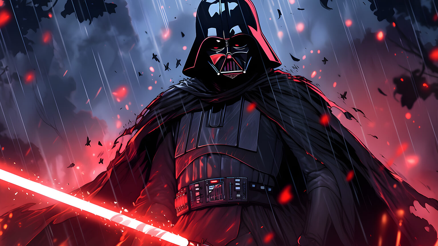Star Wars Darth Vader in the Rain