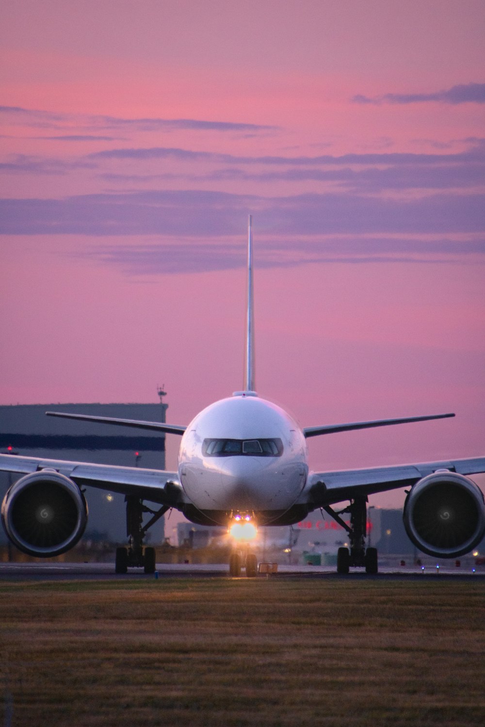 A plane on the runway photo