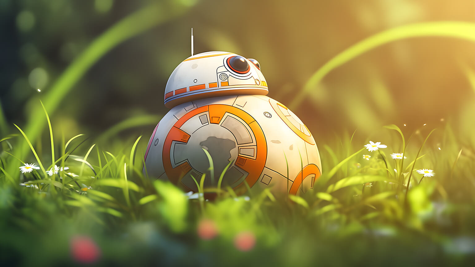 Star Wars BB 8 In Grass Desktop