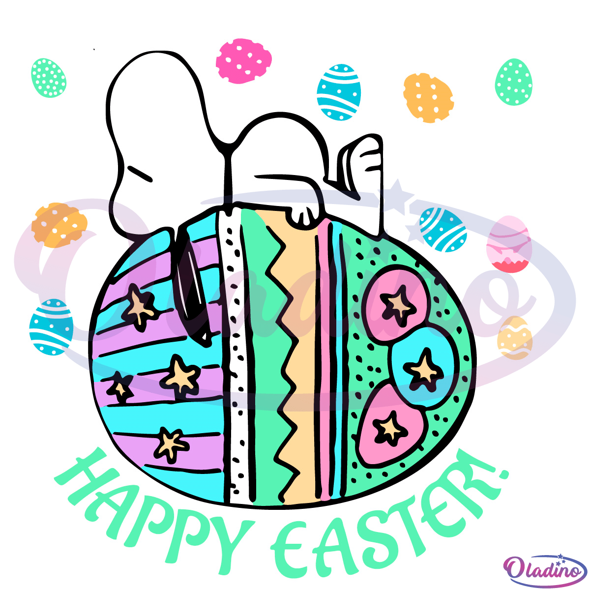 Happy Easter Sleepy Snoopy SVG Digital