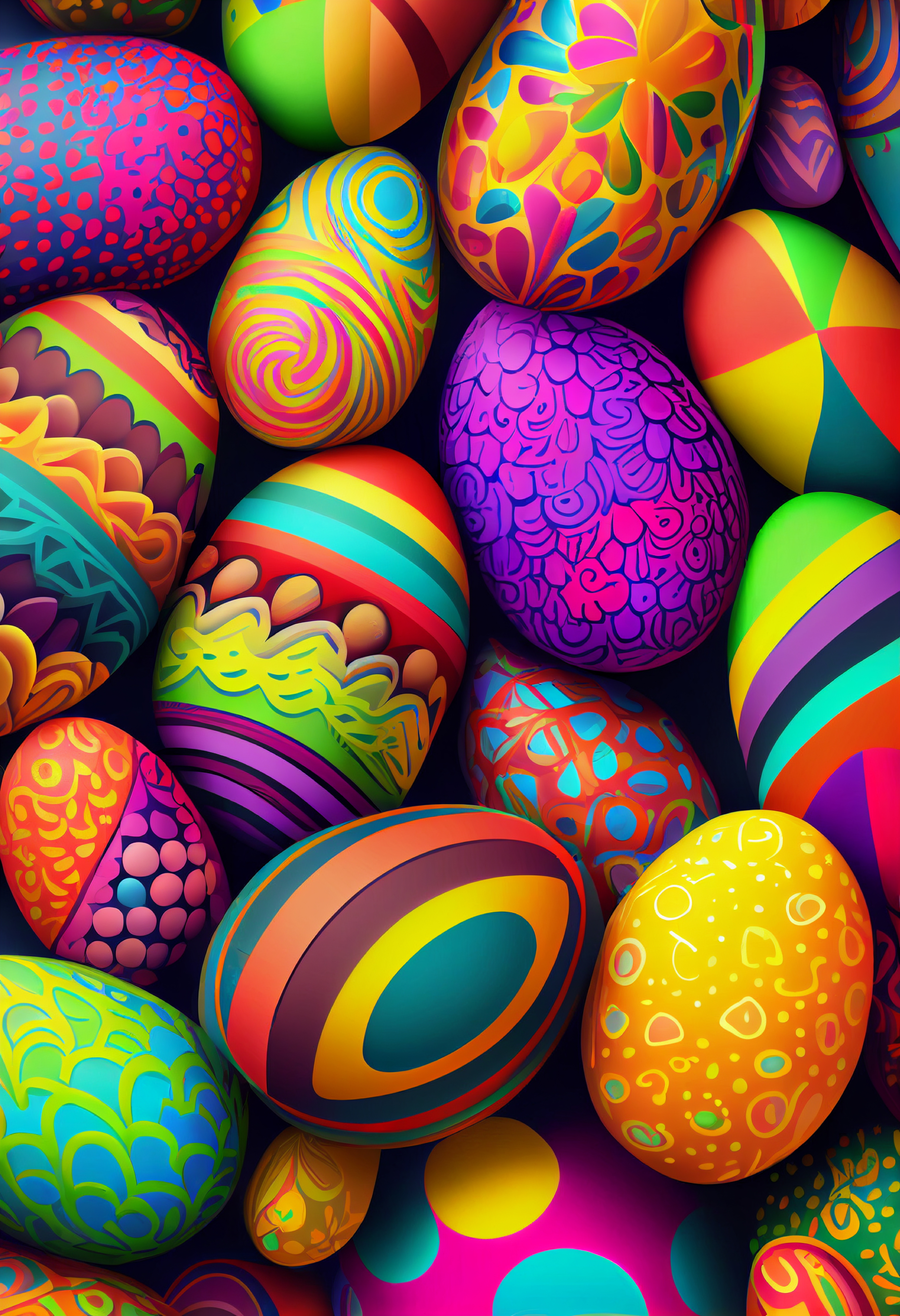 Free Colorful Easter Eggs Background