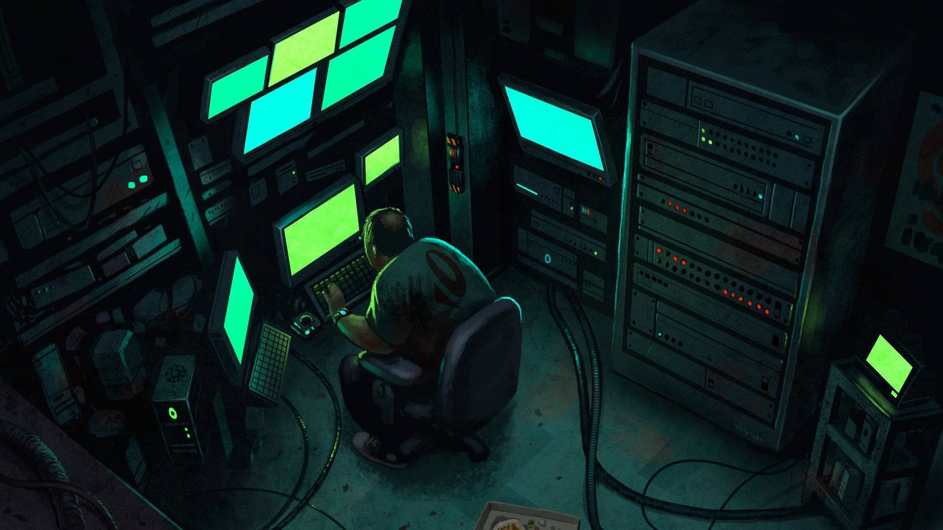 Download Hacker Man Full HD Wallpaper