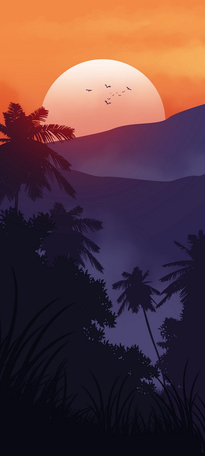 Vector Nature Mountain Sunset