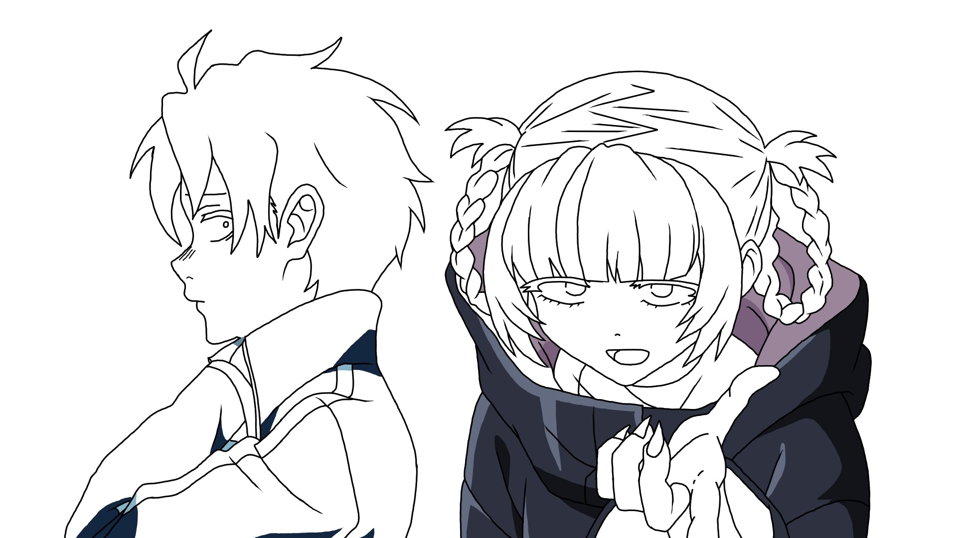 Kou Yamori and Nazuna Nanakusa