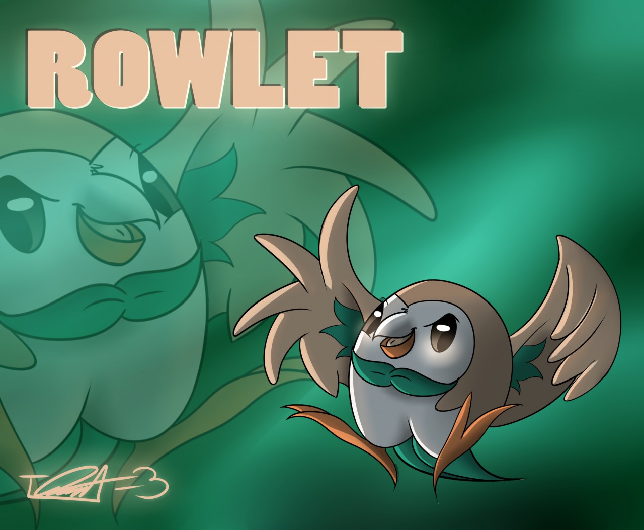 Digital = Rowlet Wallpaper