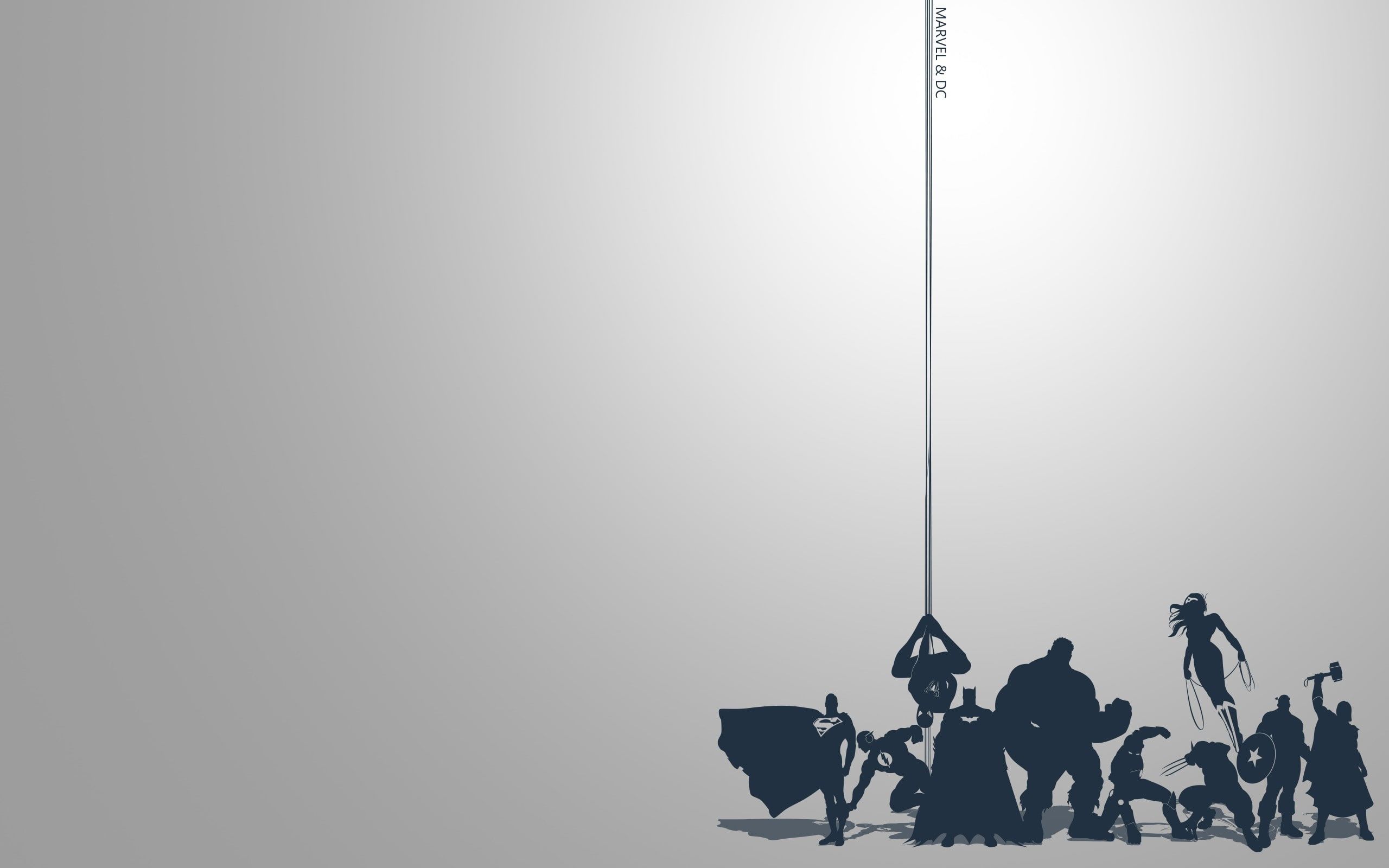 Marvel DC HD, super heroes silhouette