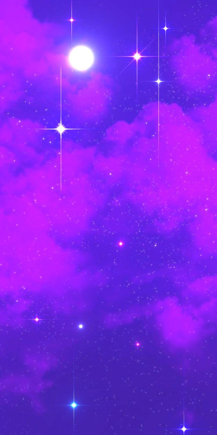 Purple moon and stars wallpaper