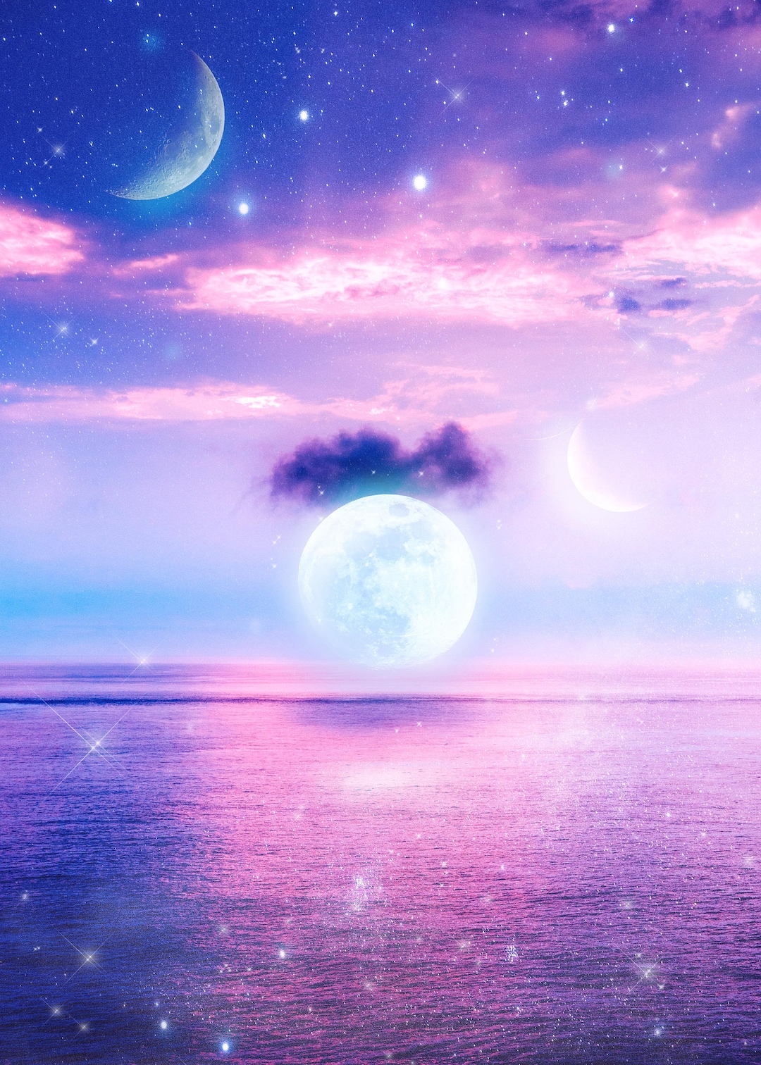 Purple Moon And Stars Wallpapers - Wallpaper Cave