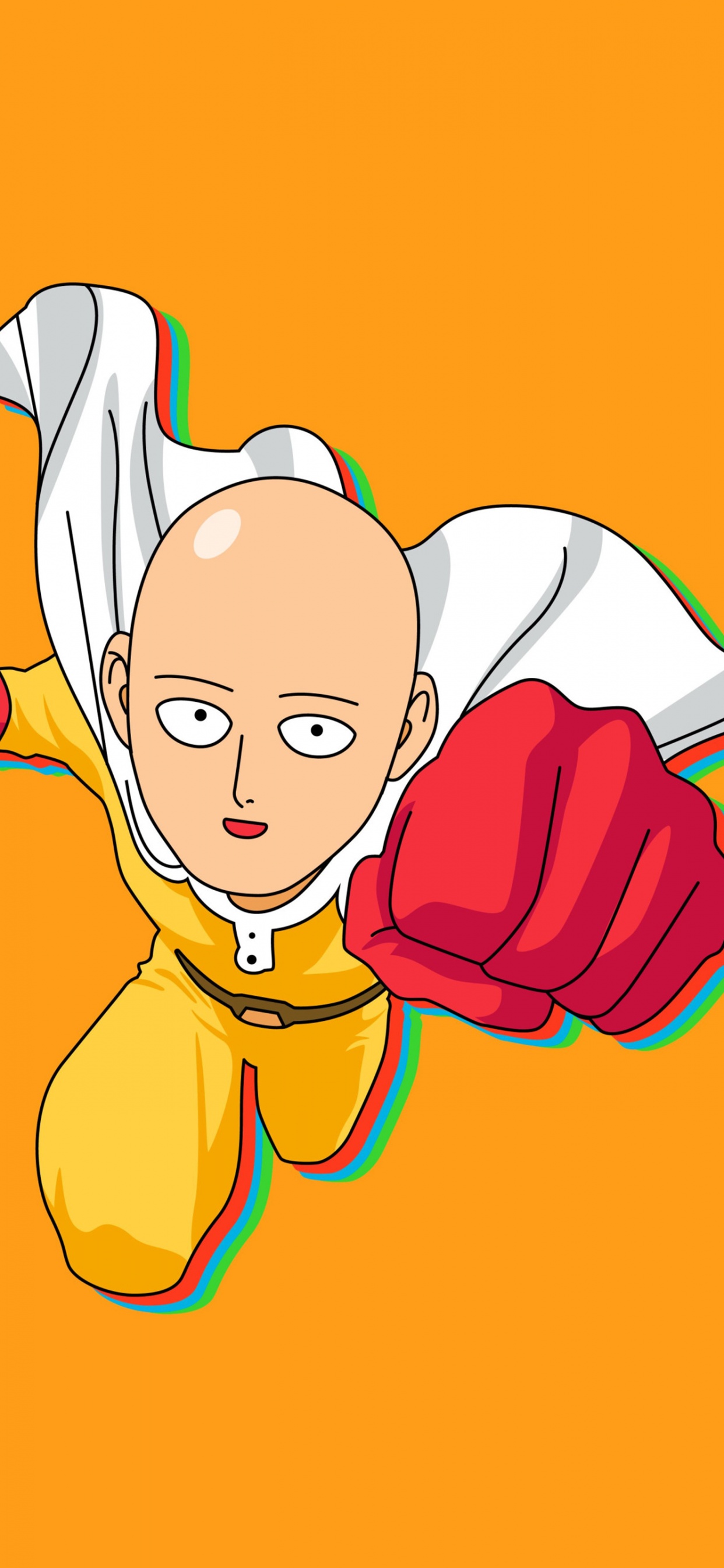 Saitama Wallpaper 4K, Yellow background