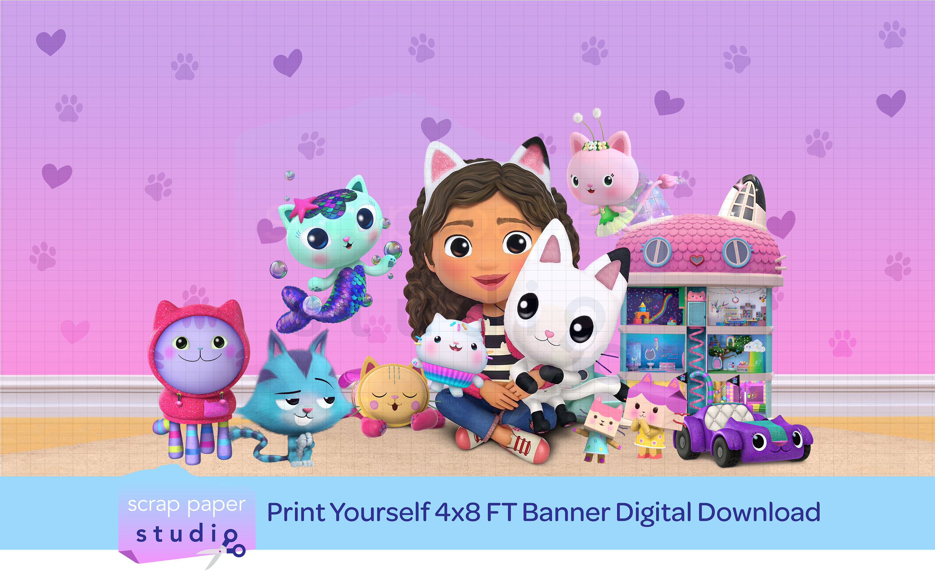 Gabby's Dollhouse Print Yourself Banner