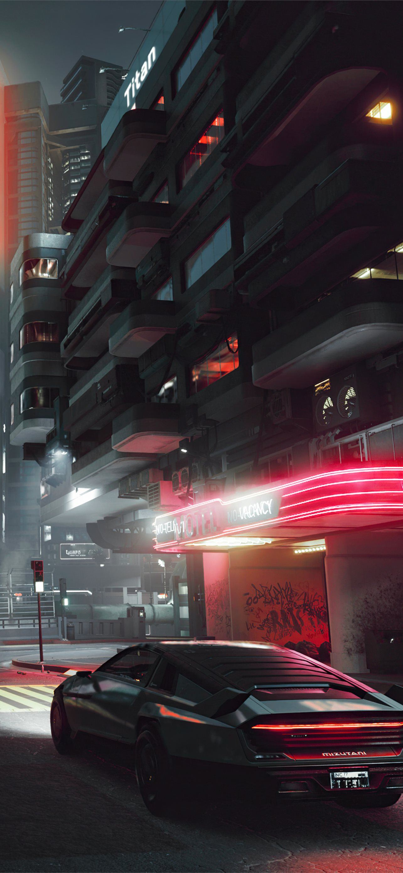 cyberpunk 2077 city shot 4k iPhone