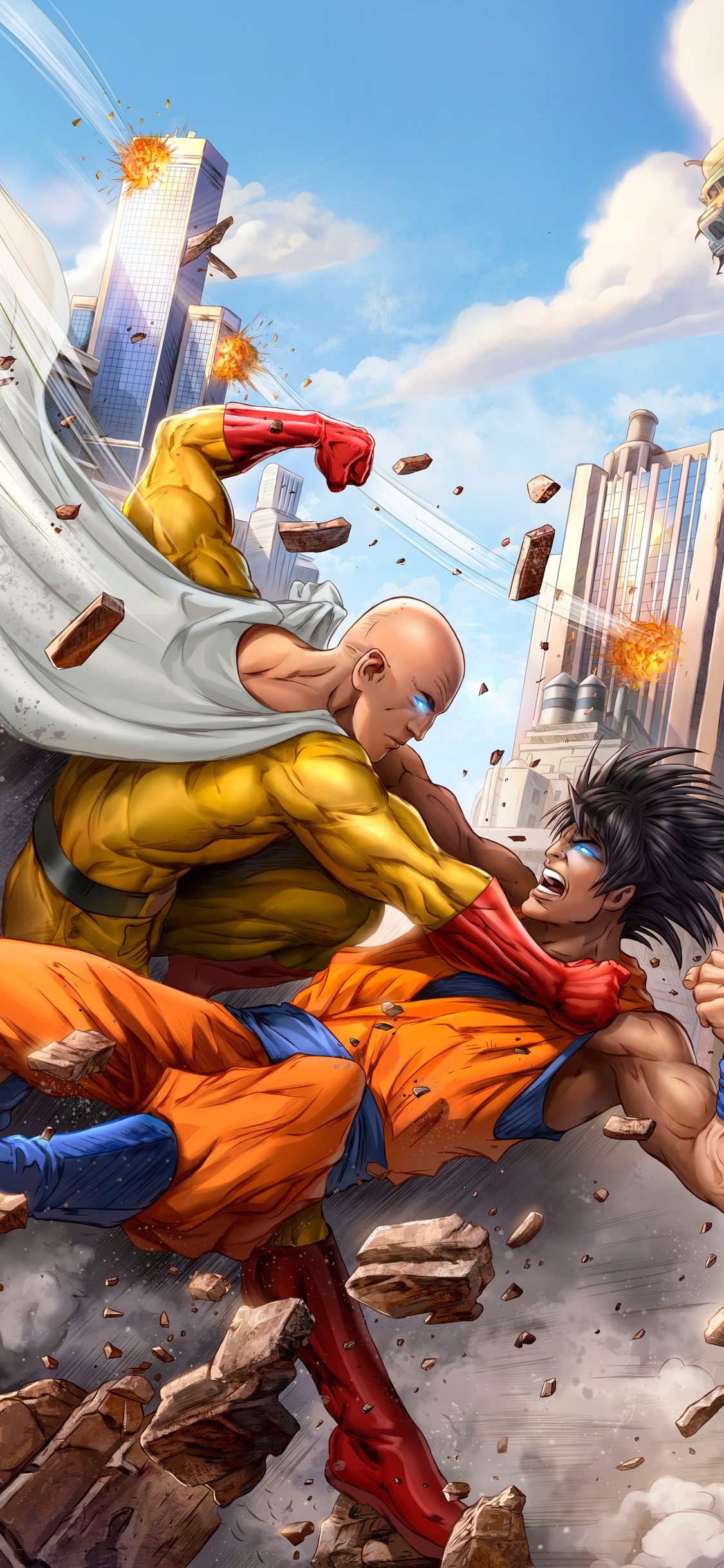 Goku And One Punch Man 5k Art