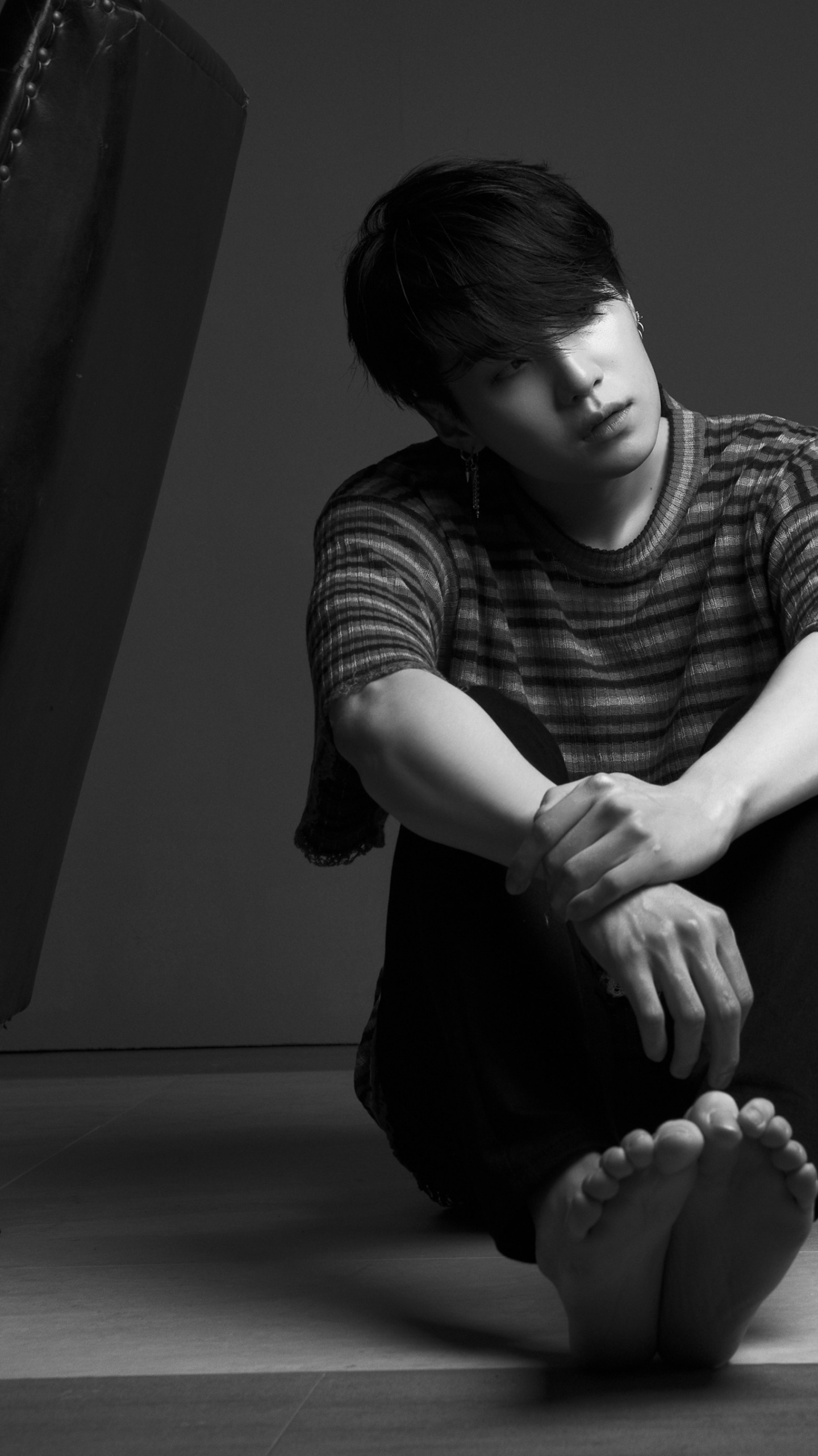 Suga Wallpaper 4K, Monochrome, BTS