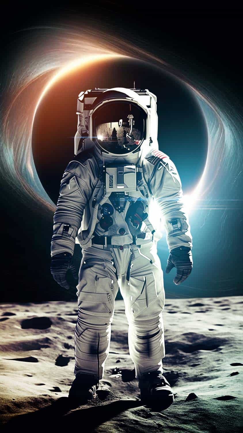 Stunning Blackhole Astronaut Wallpaper