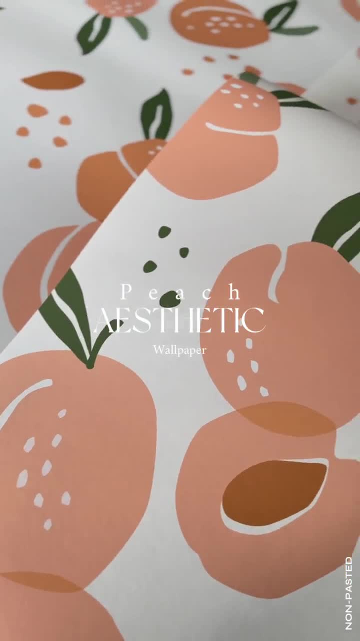 Peach Peel and Stick Wallpaper / Fruit