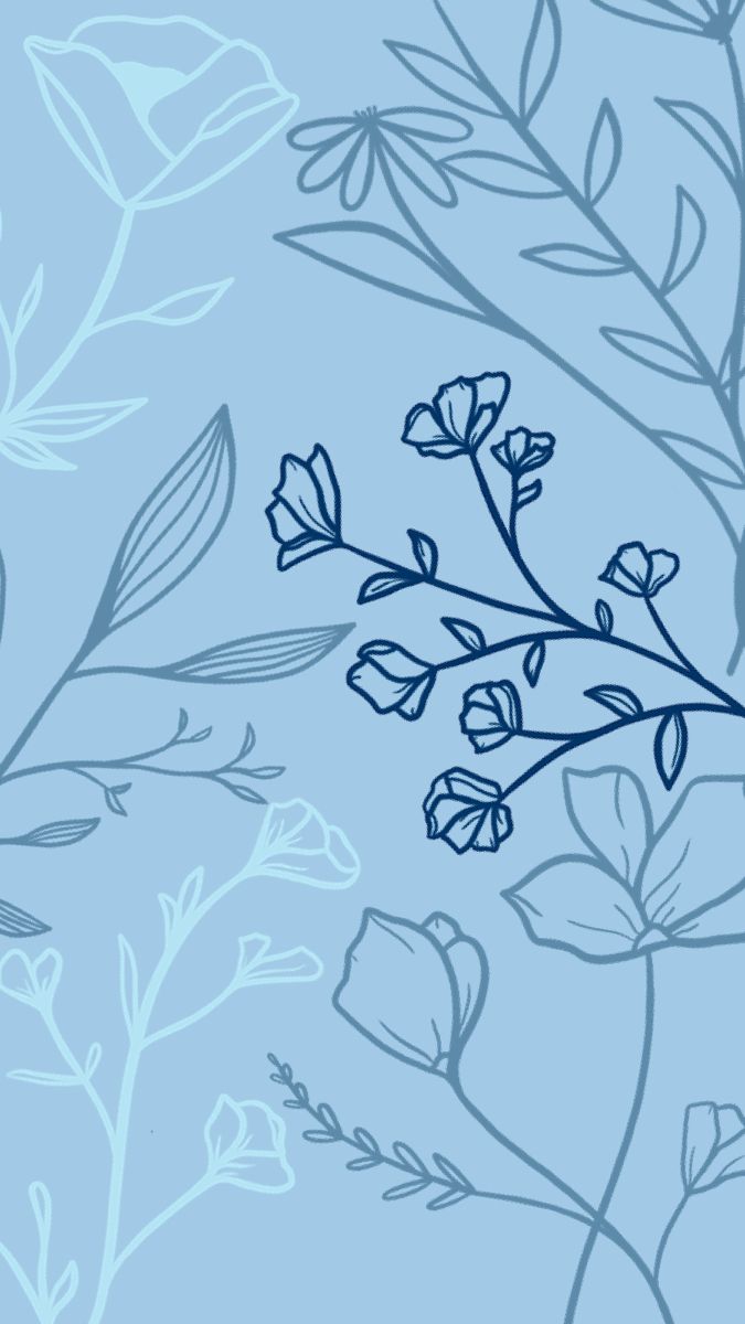 Preppy Flower Blue Wallpapers Wallpaper Cave