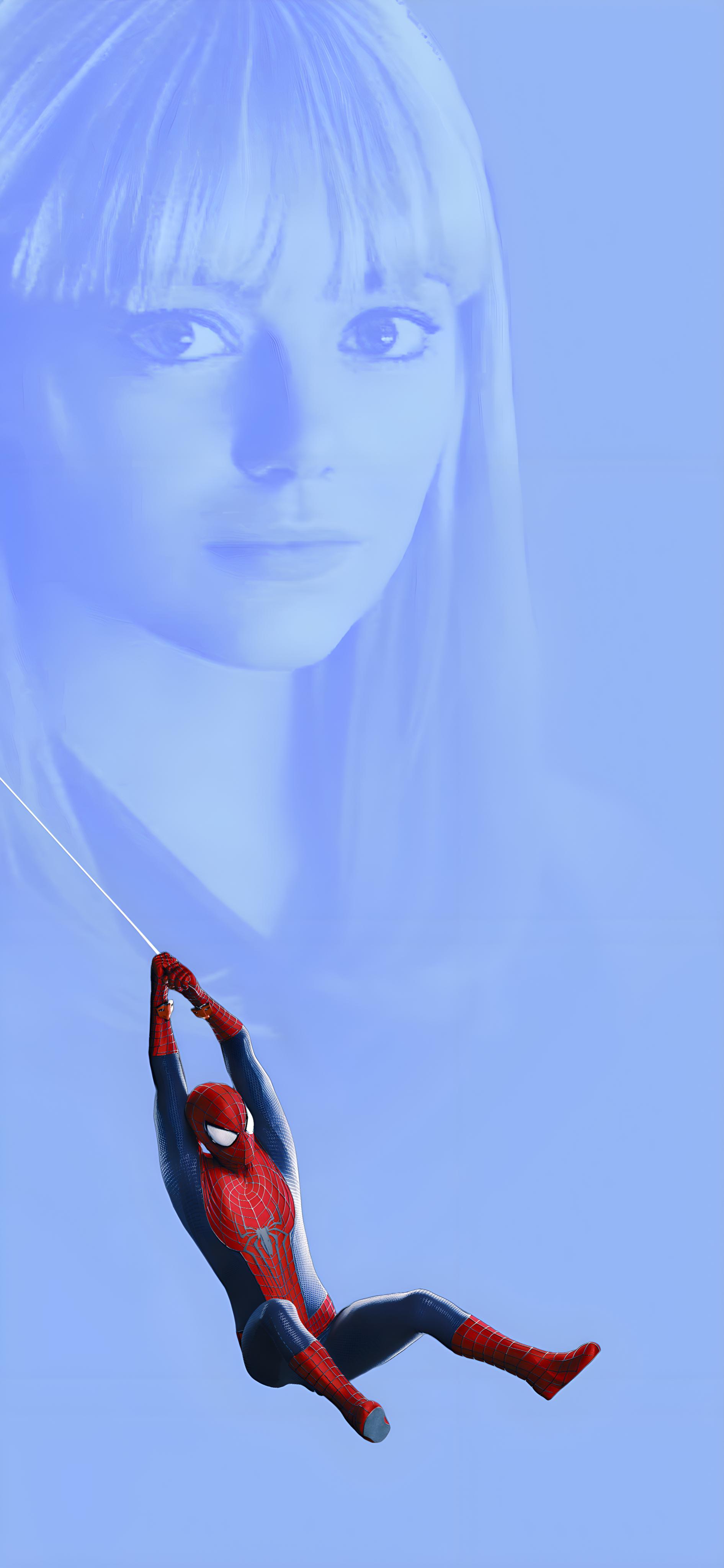 Action Spider Man Blue Wallpaper