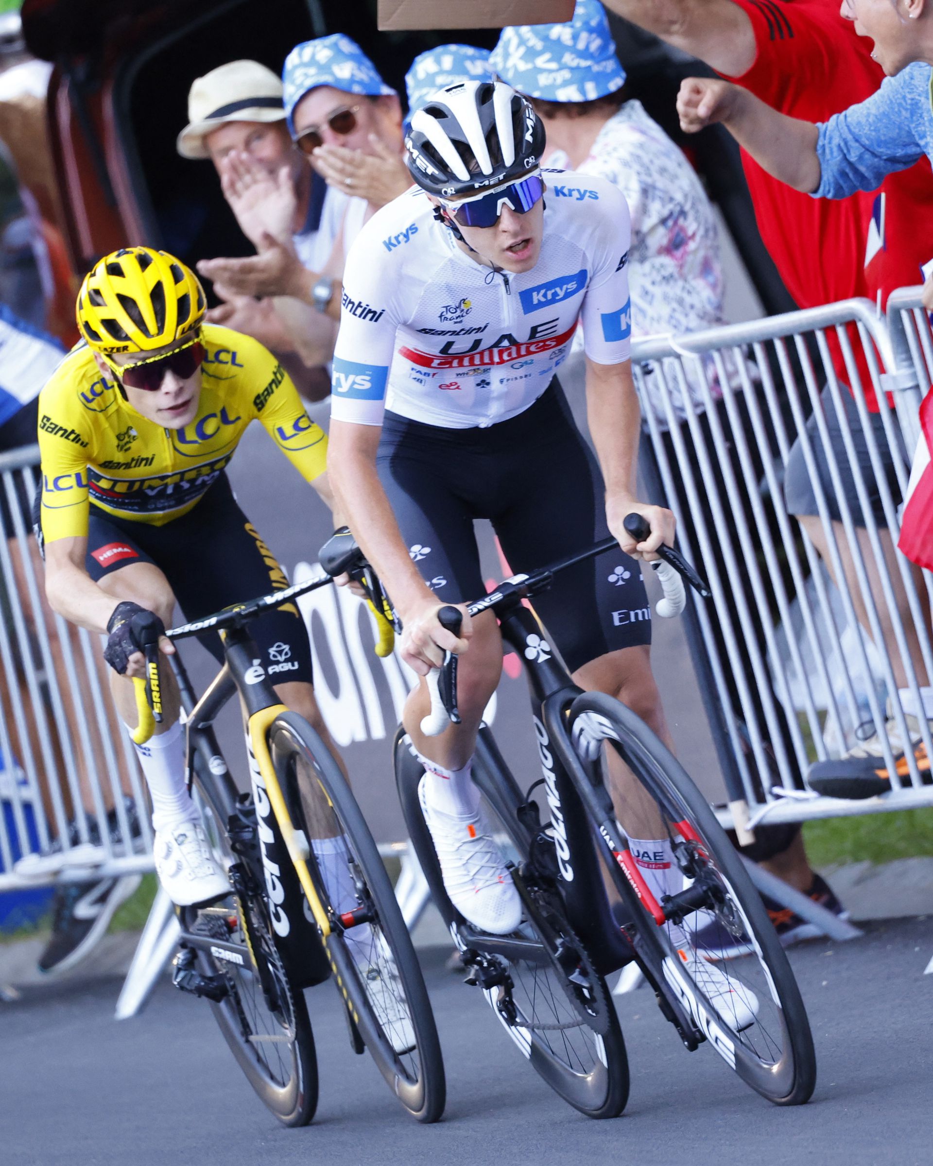 Pogacar and Vingegaard race alone for a