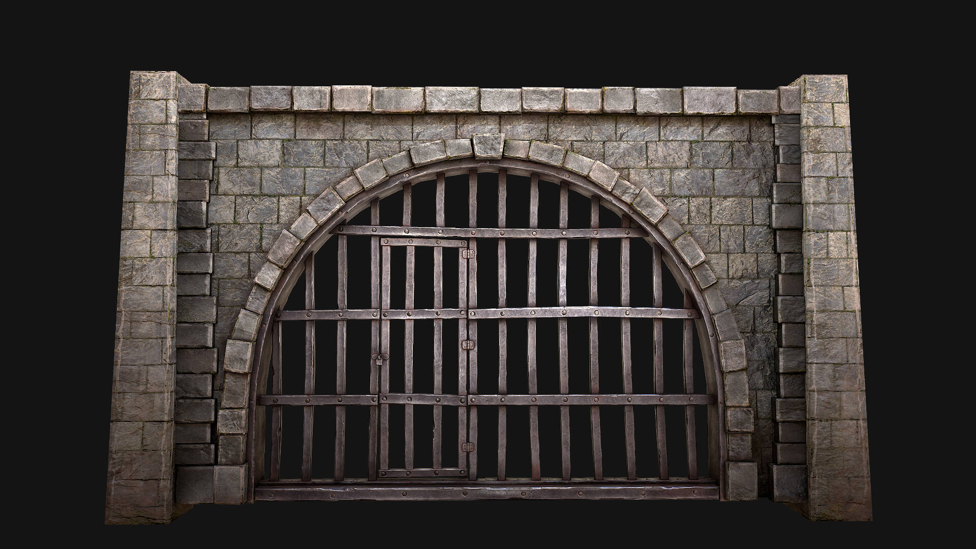 Medieval Prison Bars With Door