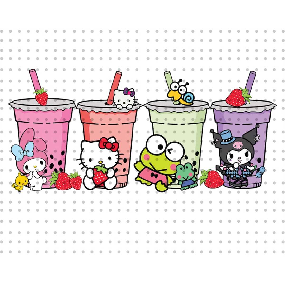 Cute Boba Cups Png, Kawaii Kitty Png