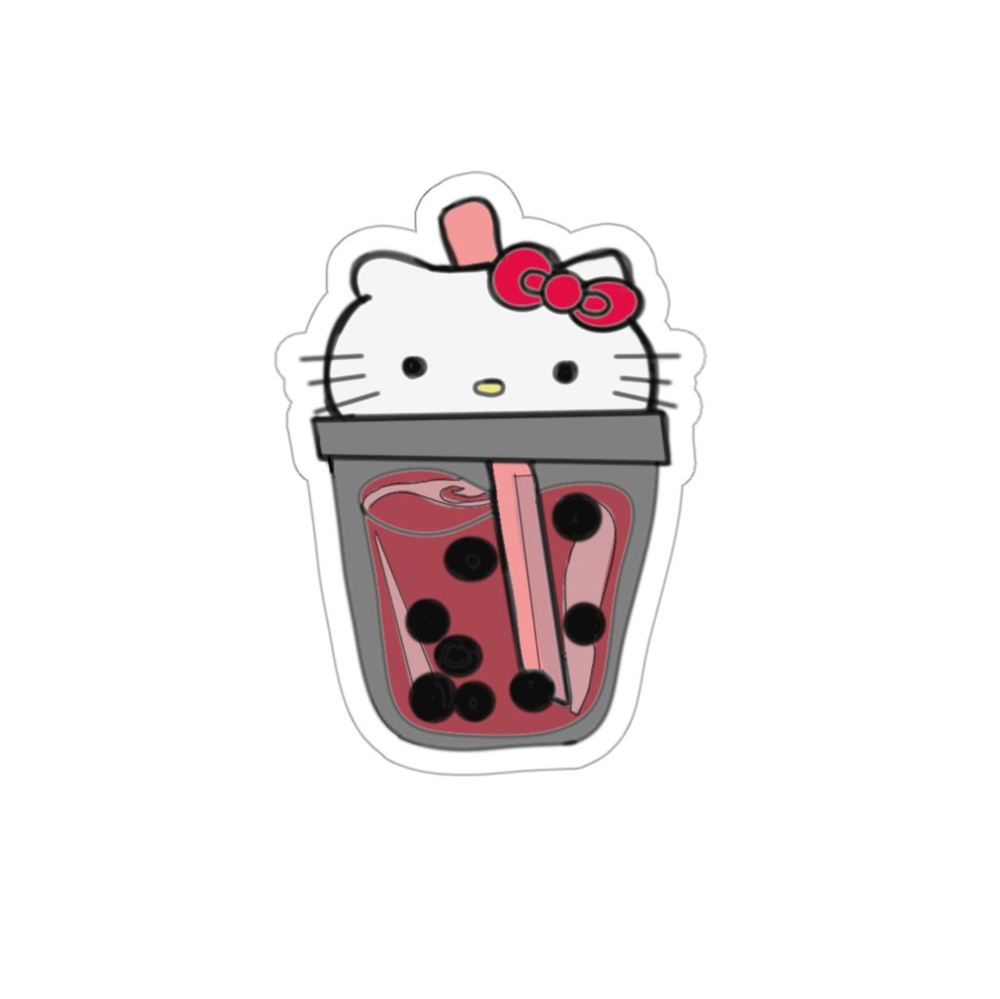 Hello Kitty Boba Tea sticker. Etsy