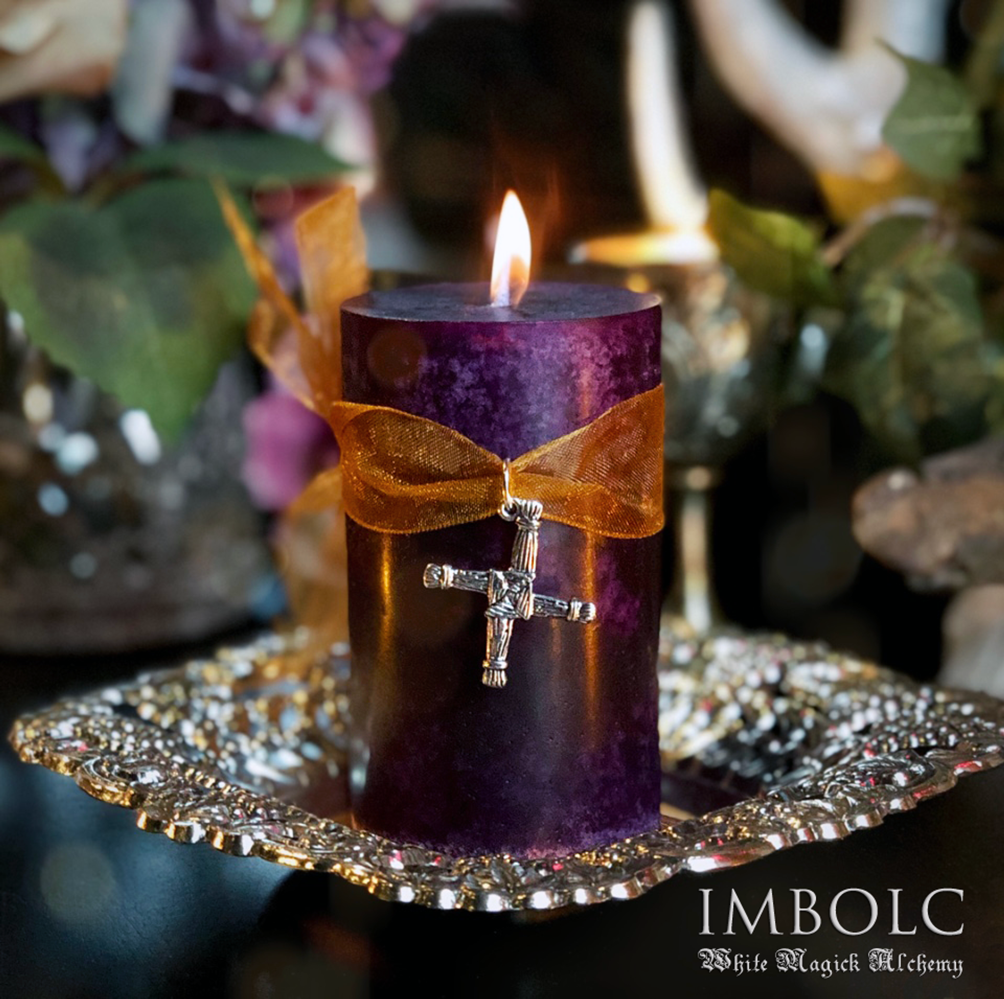 Imbolc Brigid's Cross Ritual Candles