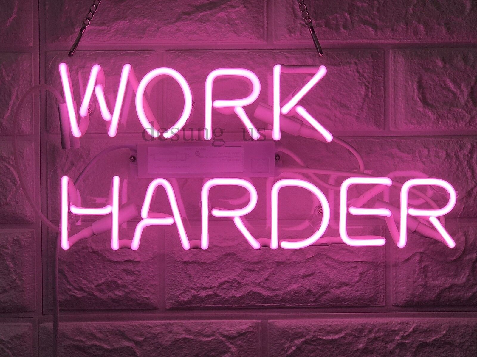New Work Harder Neon Sign Wall Decor