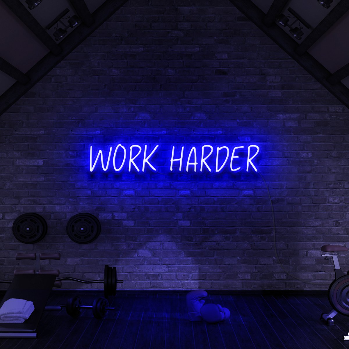 Work Harder Neon Sign for Gyms