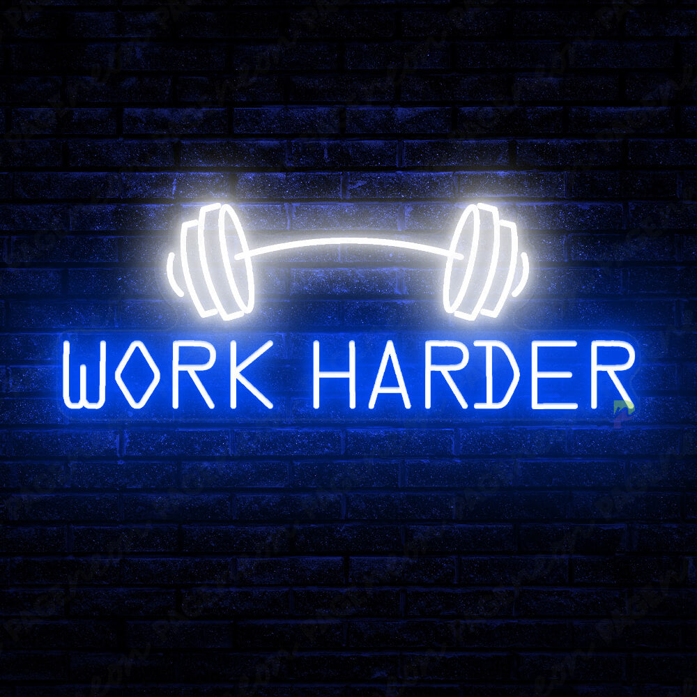 Work Harder Neon Sign Gym Led Light