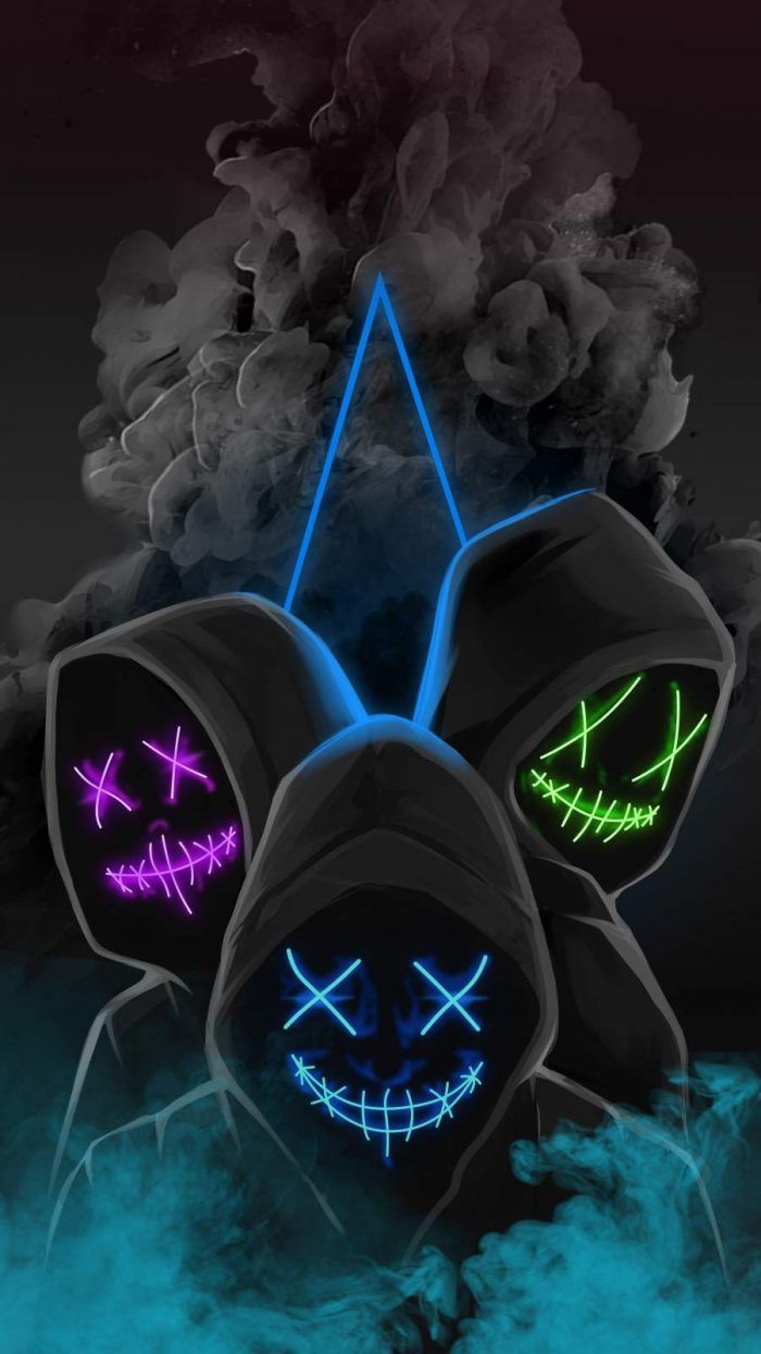 Neon Stitch Mask Wallpaper