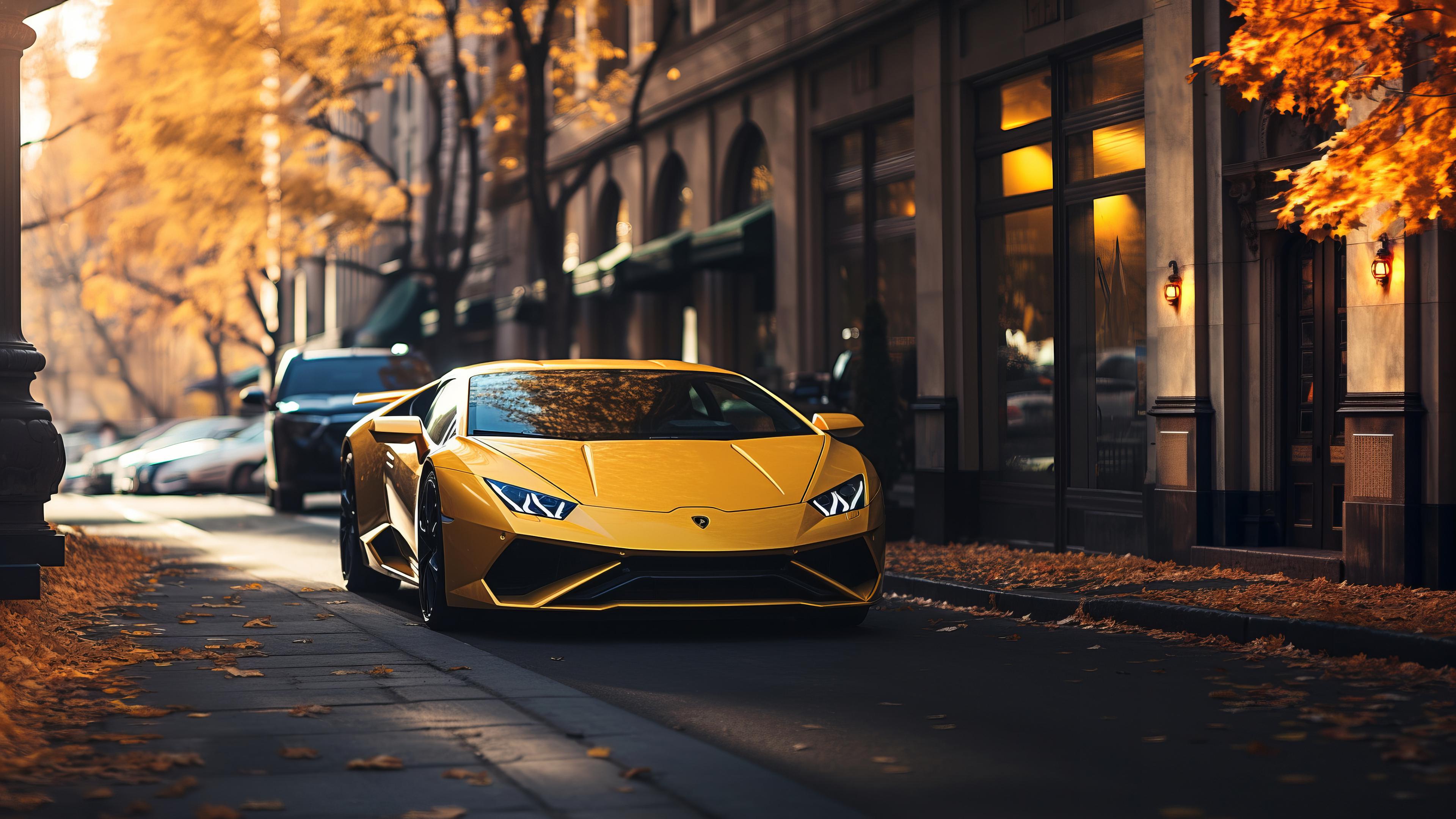 Yellow Lambo [3840x2160] OC AI, r