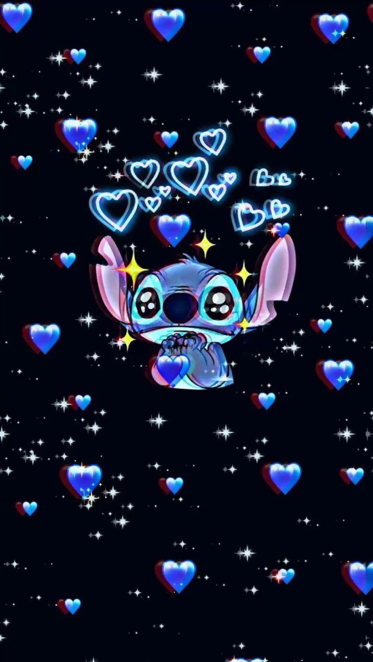 Cute wallpaper background, Stitch drawing