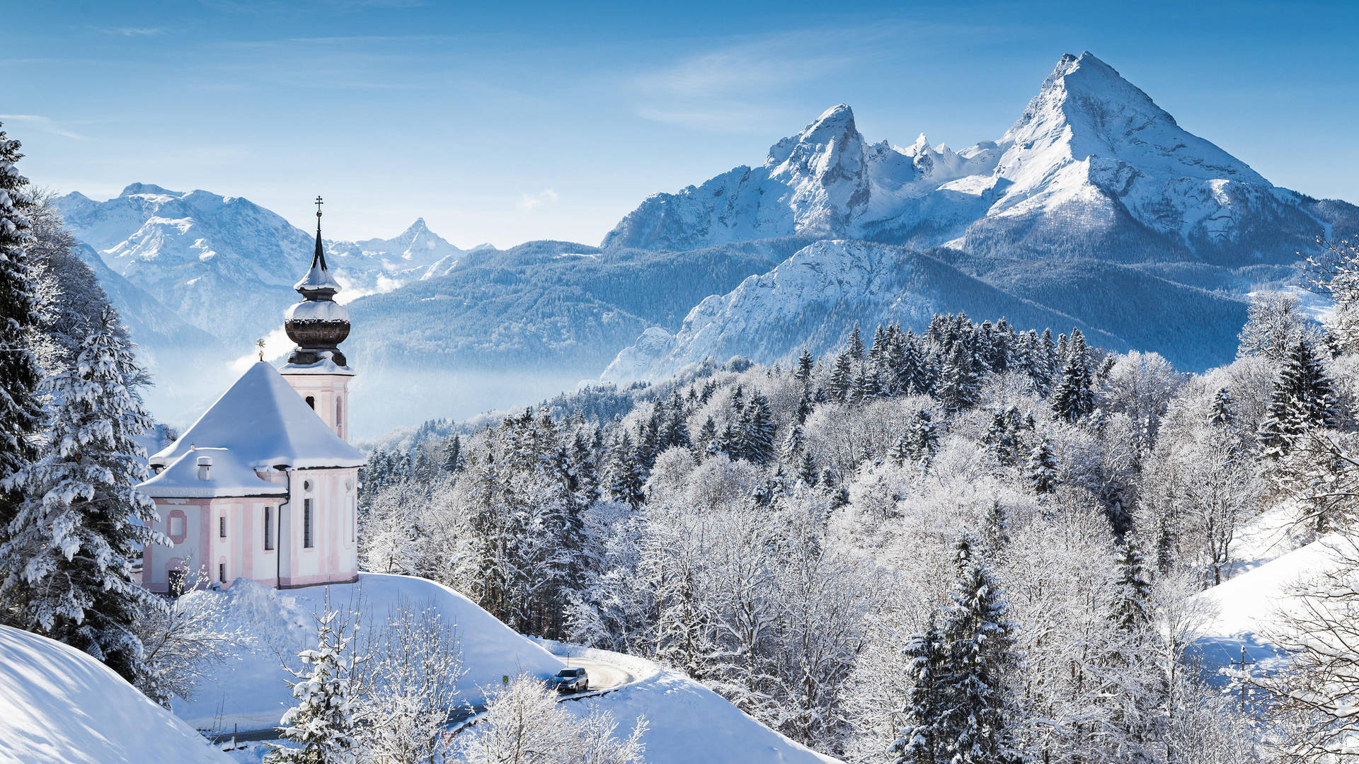 Download Bavarian Alps Snow Mountain