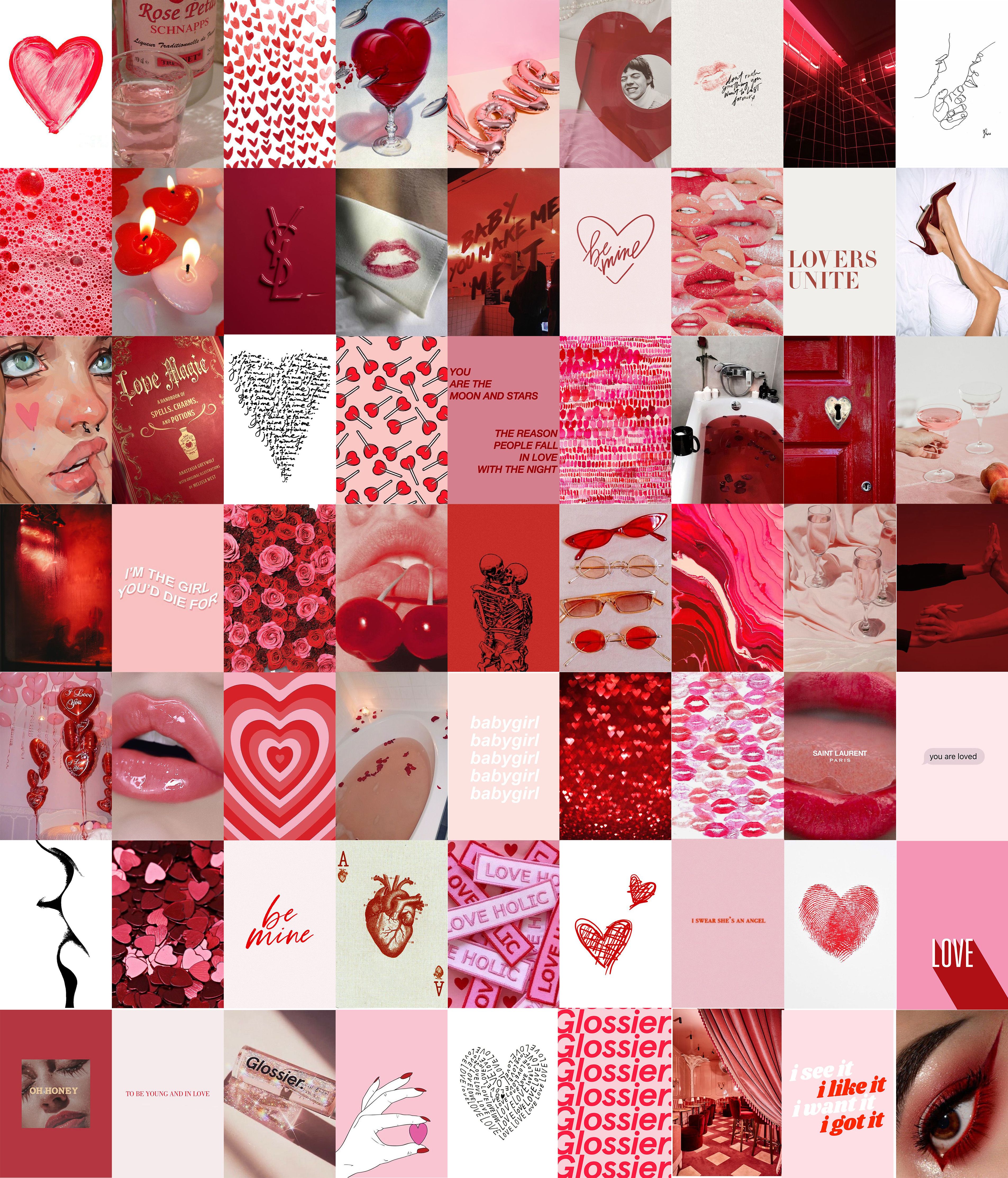 Wall Collage Kit Pink and Red Aesthetic