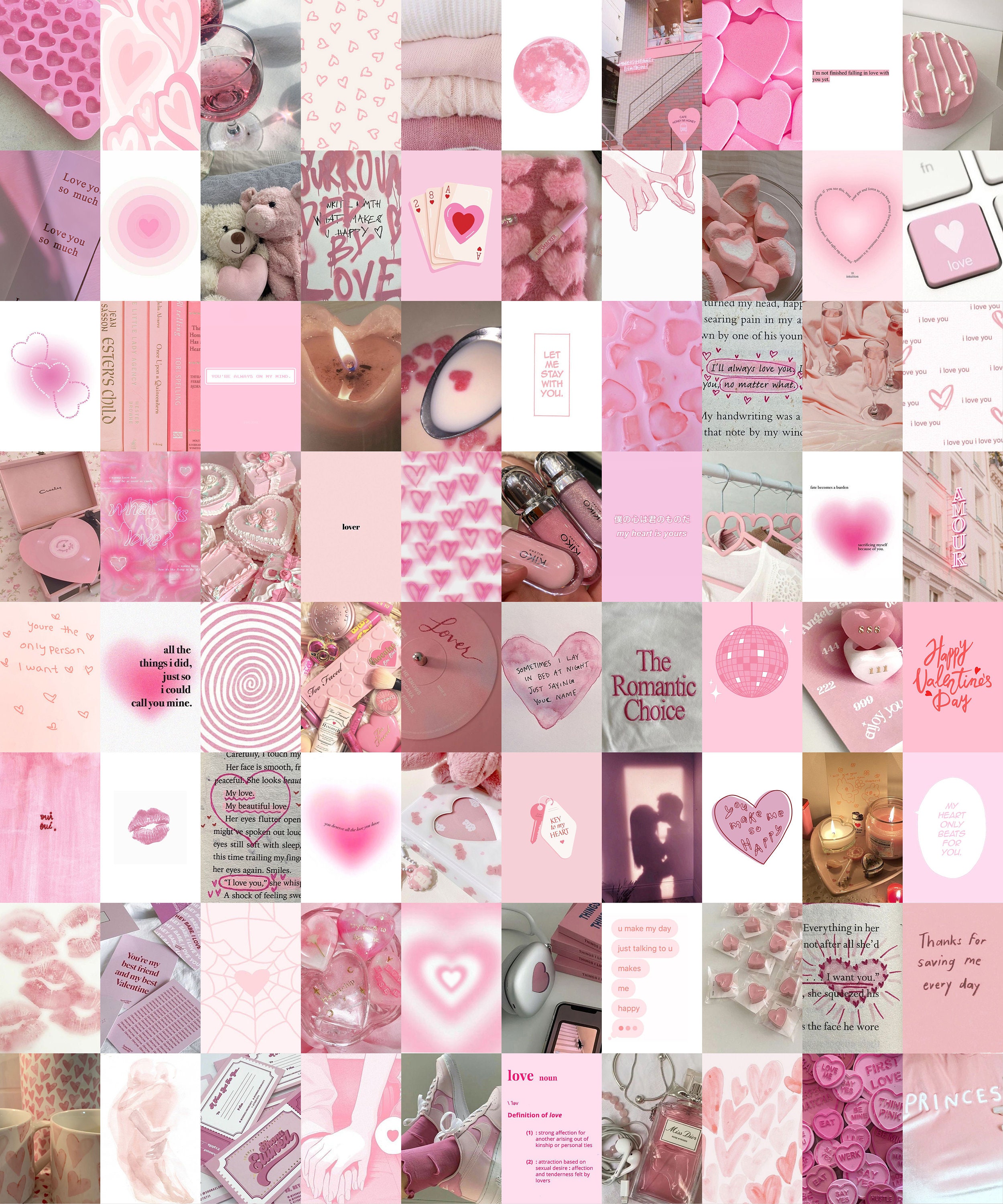 PCS Pink Lovecore Wall Collage Kit